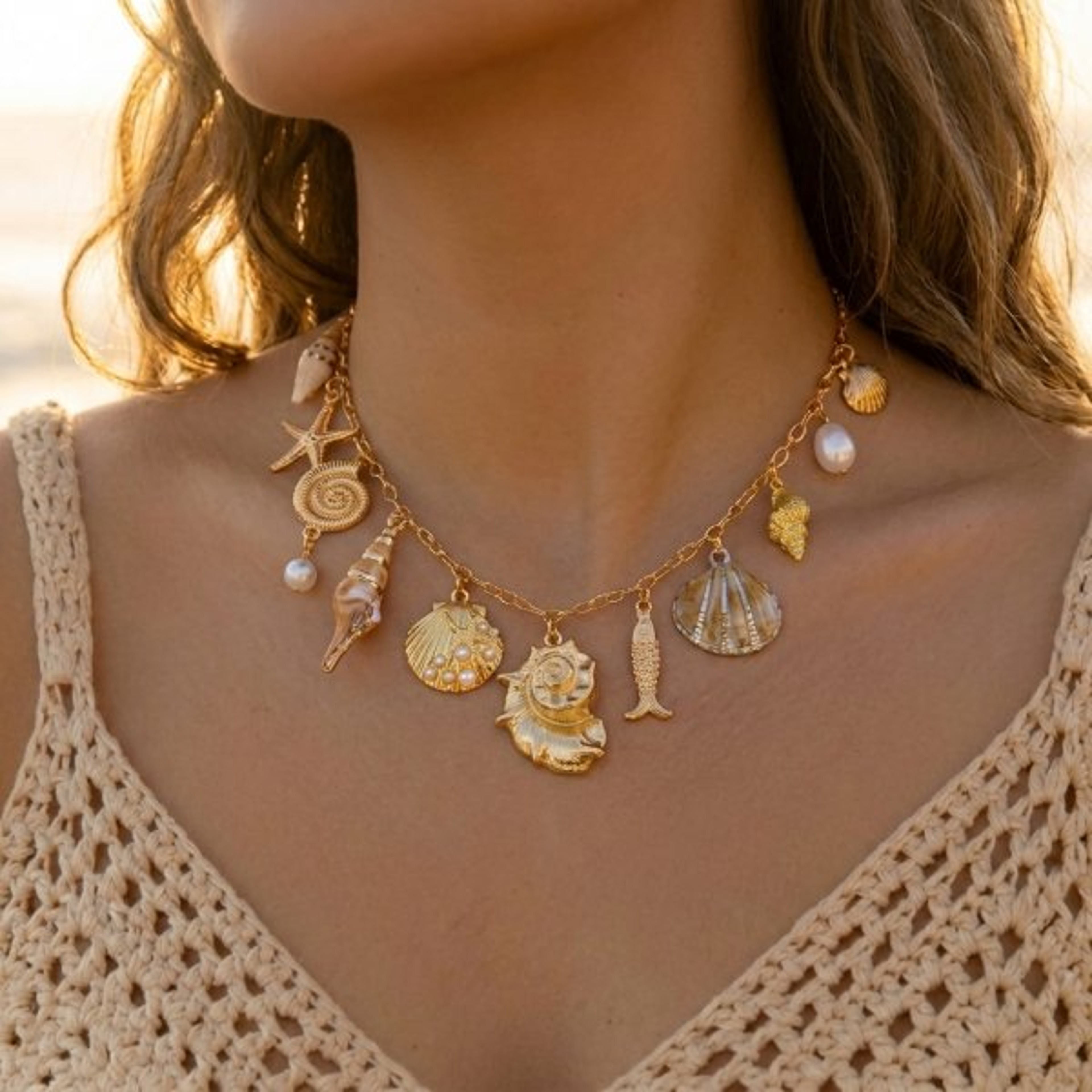 Bohemian Layered Shell Starfish and Turtle Necklace for Women Handmade Ocean Inspired Summer Beach Jewelry – view 19