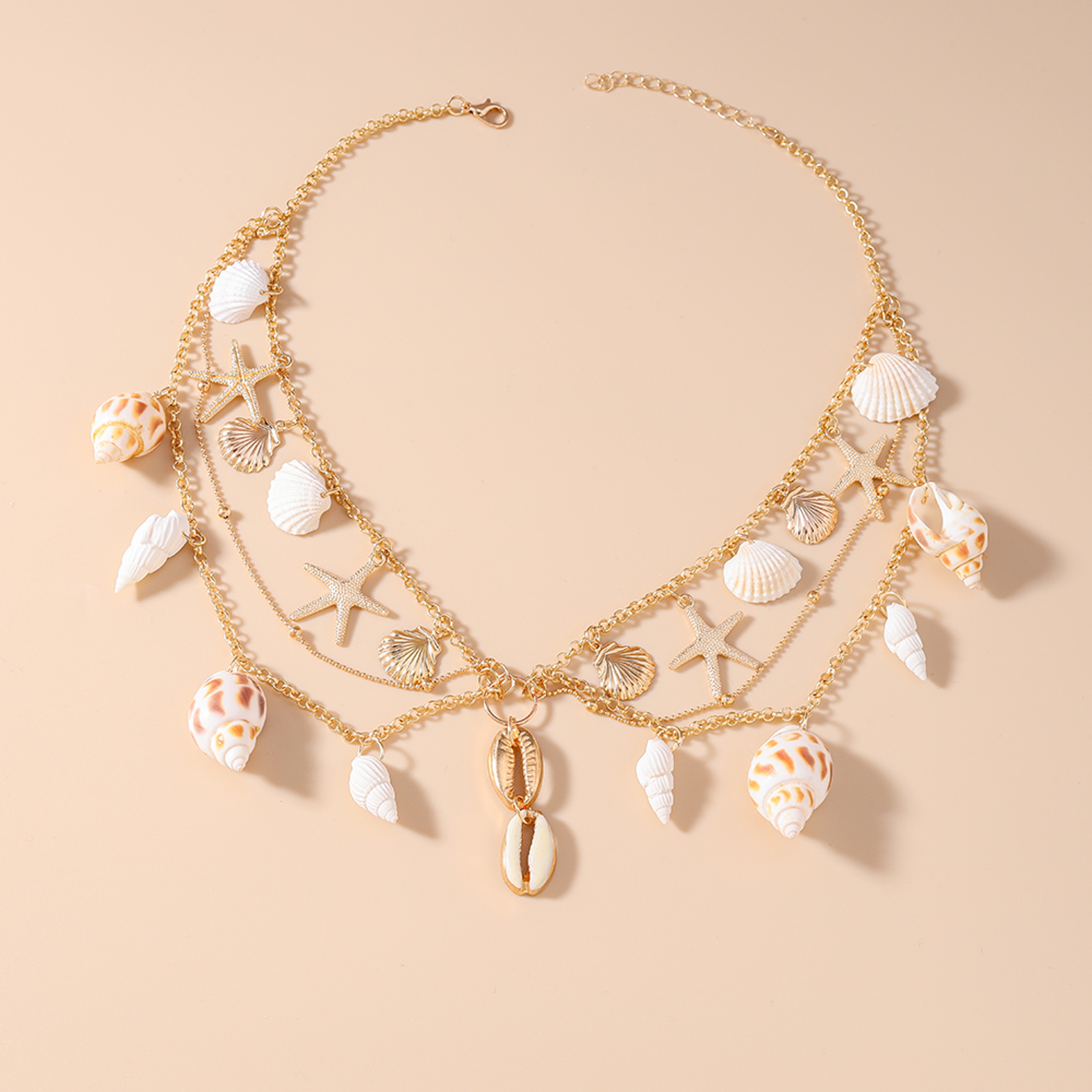 Summer Boho Beach Seashell Starfish Pendant Necklace for Women – view 1