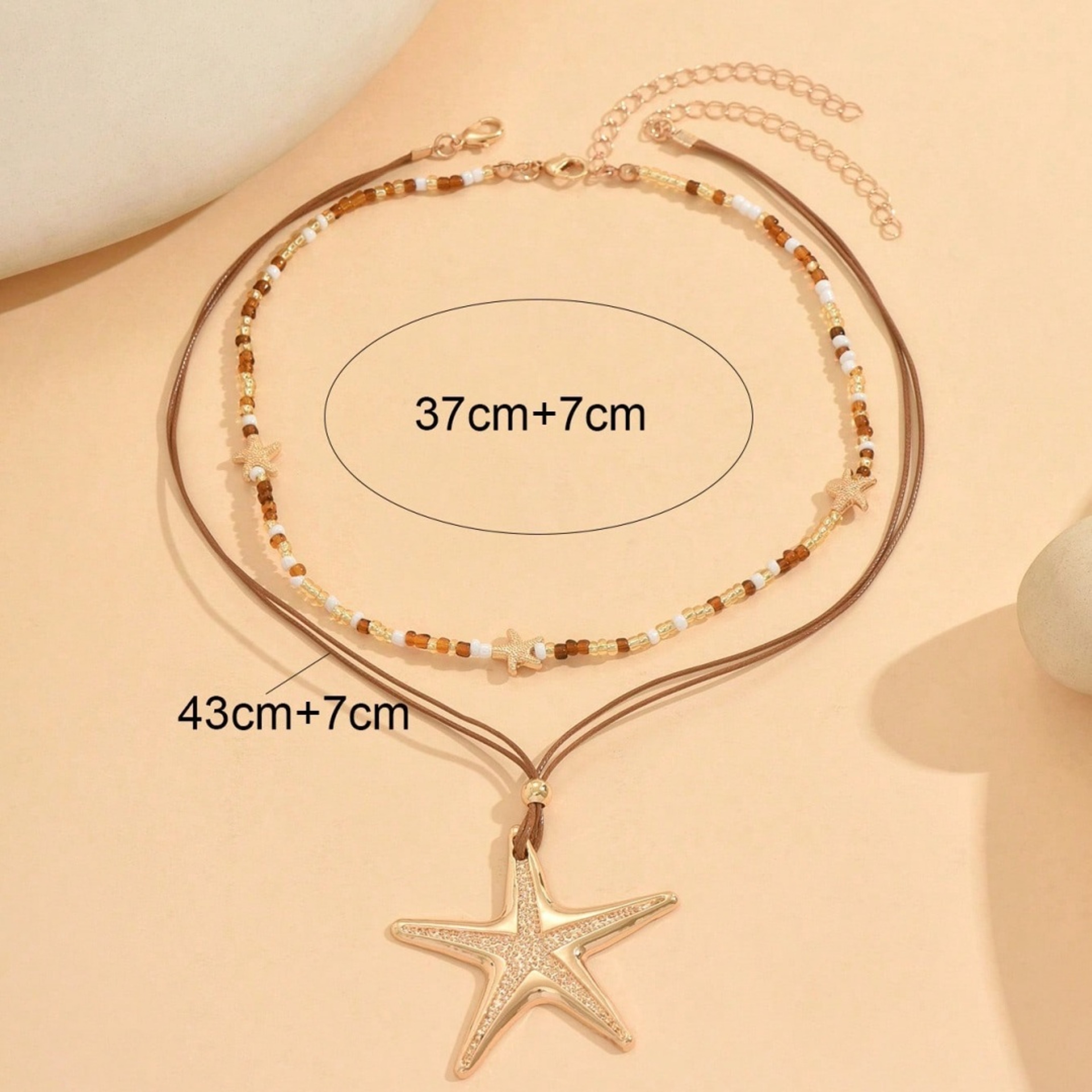 White Starfish Pendant Collarbone Necklace - Simple Boho Beach Jewelry for Women – view 3