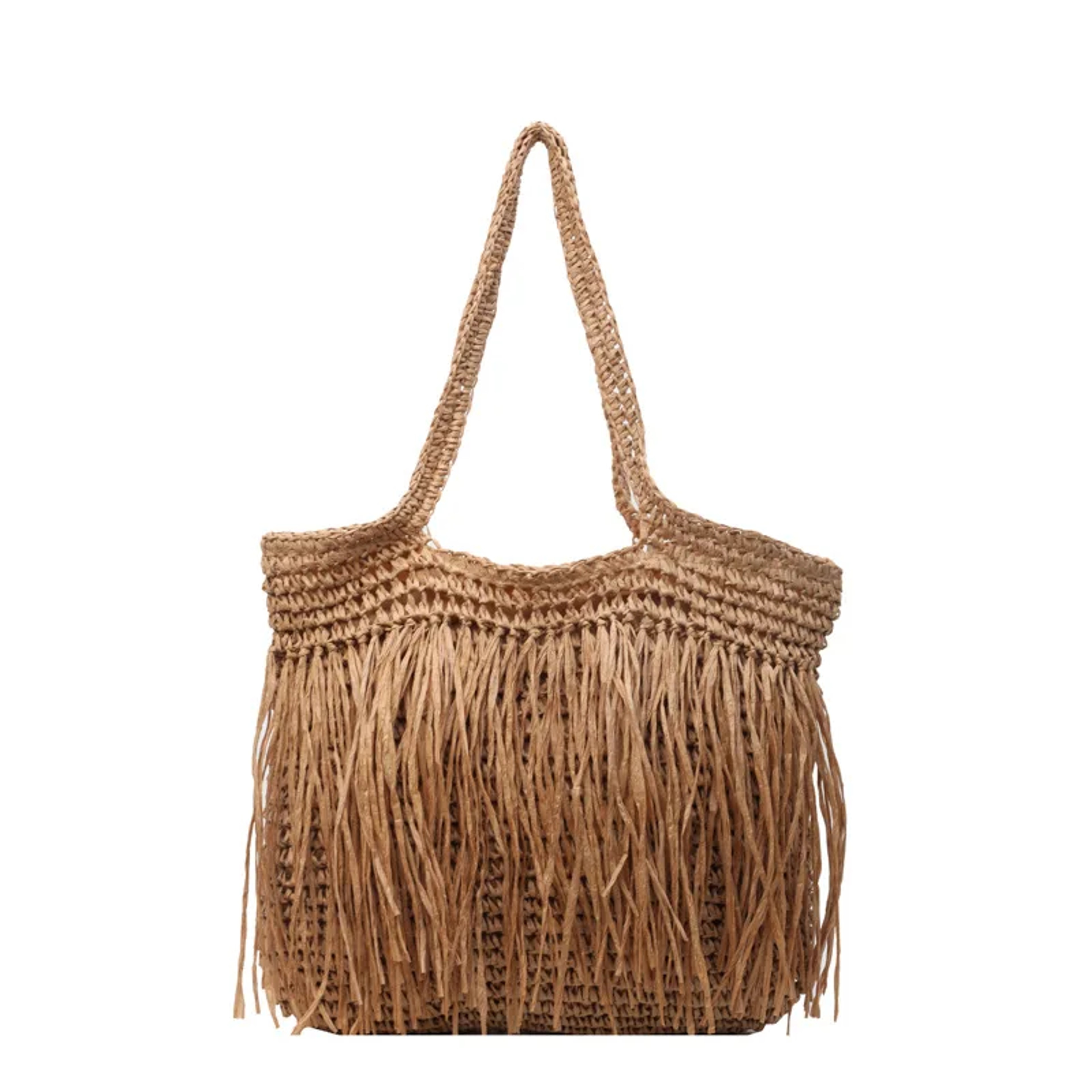 Bohemian Woven Shoulder Bag: Handmade Fringe Large Beach Tote for Summer Vacation – view 6