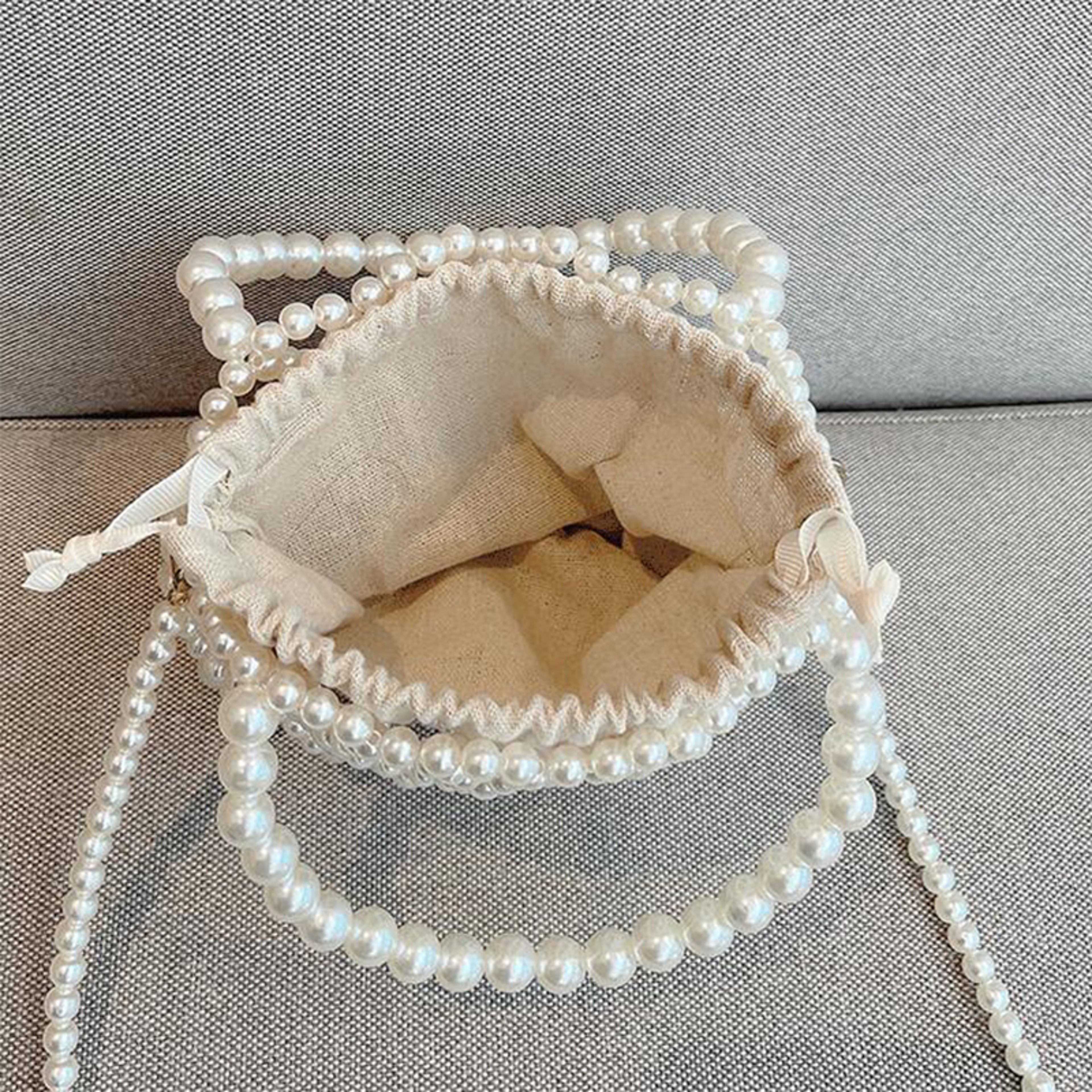 Bohemian Beach Bag: Summer Straw Tote with Pearl Details & Woven Crossbody Strap – view 5
