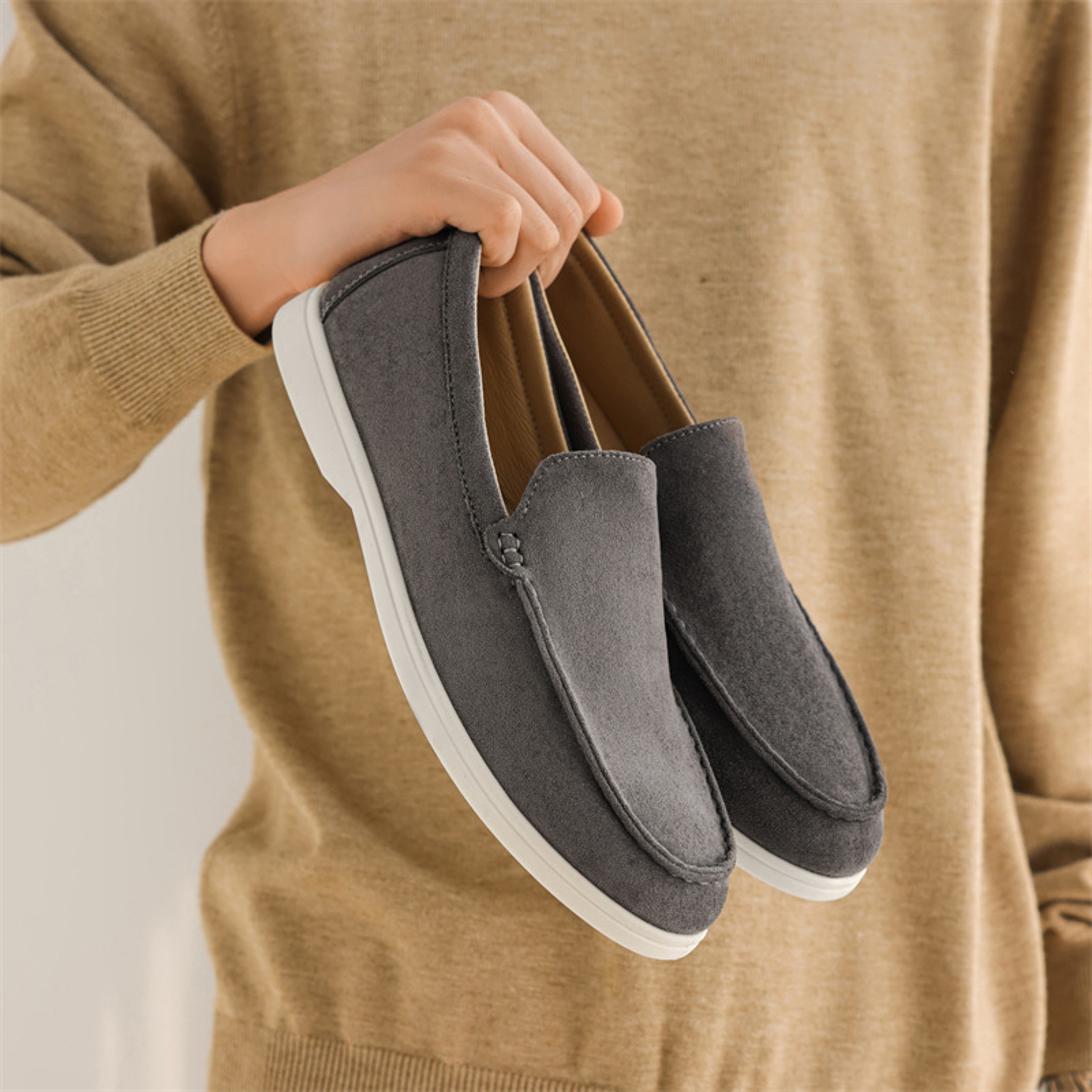 Premium Suede Leather Loafers Lightweight SlipOn Driving Shoes For Men 4