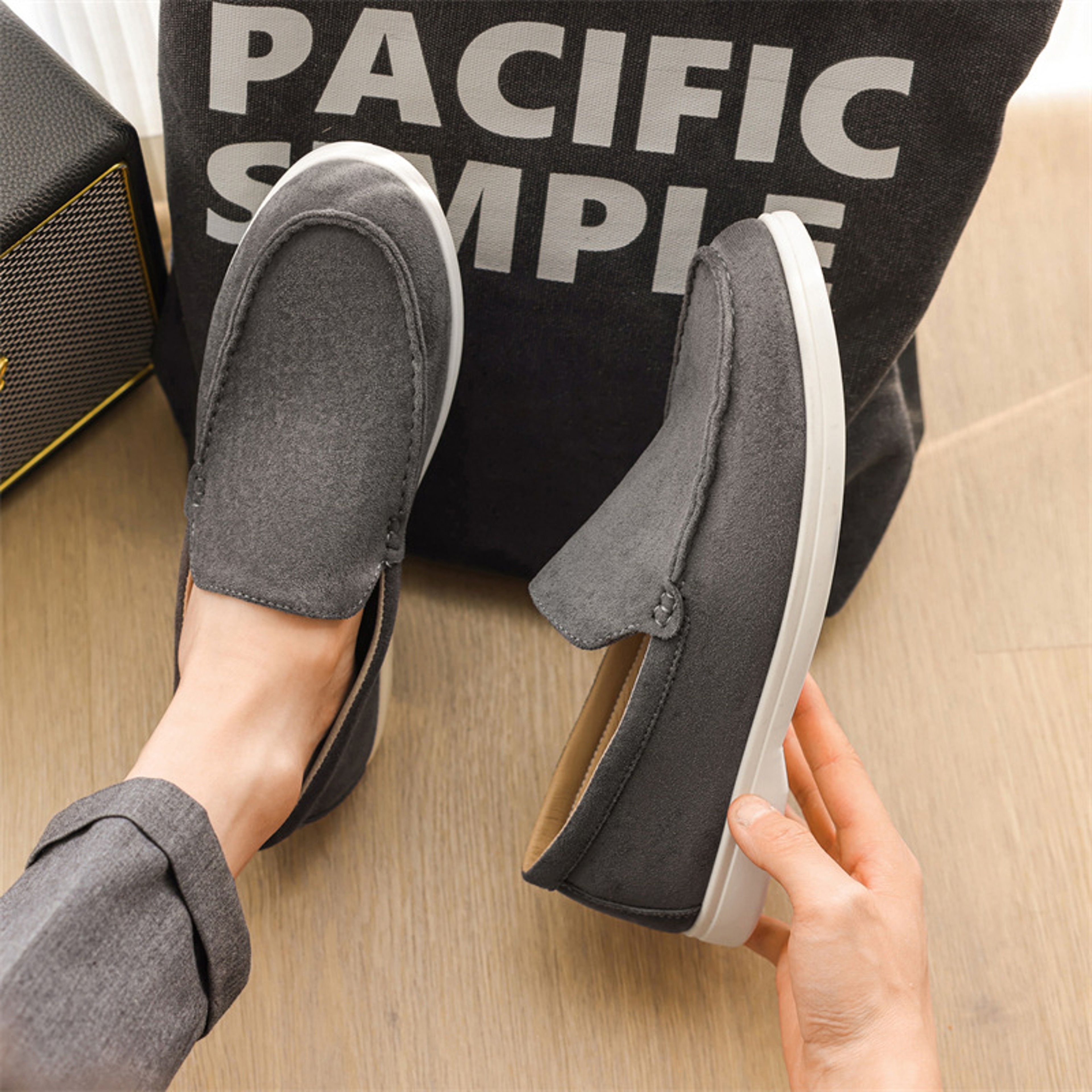 Premium Suede Leather Loafers Lightweight SlipOn Driving Shoes For Men 2