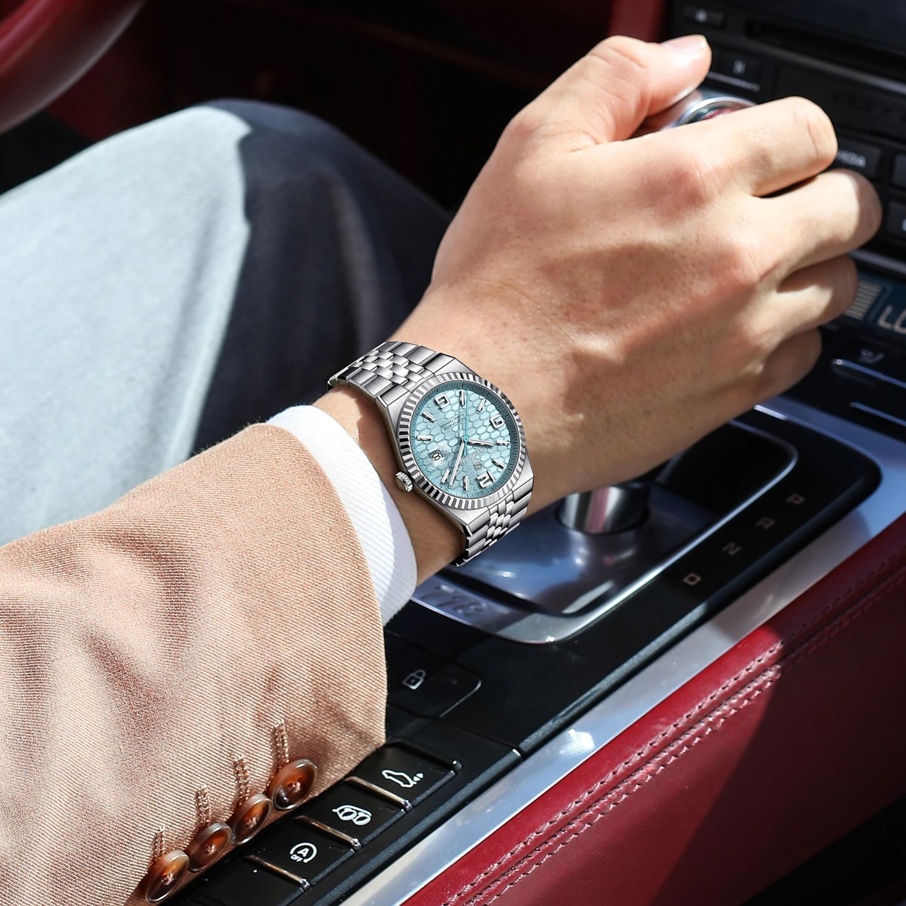 Premium Stainless Steel Mens Luxury Quartz Watch Waterproof  Luminous Business Casual Timepiece Wit 2