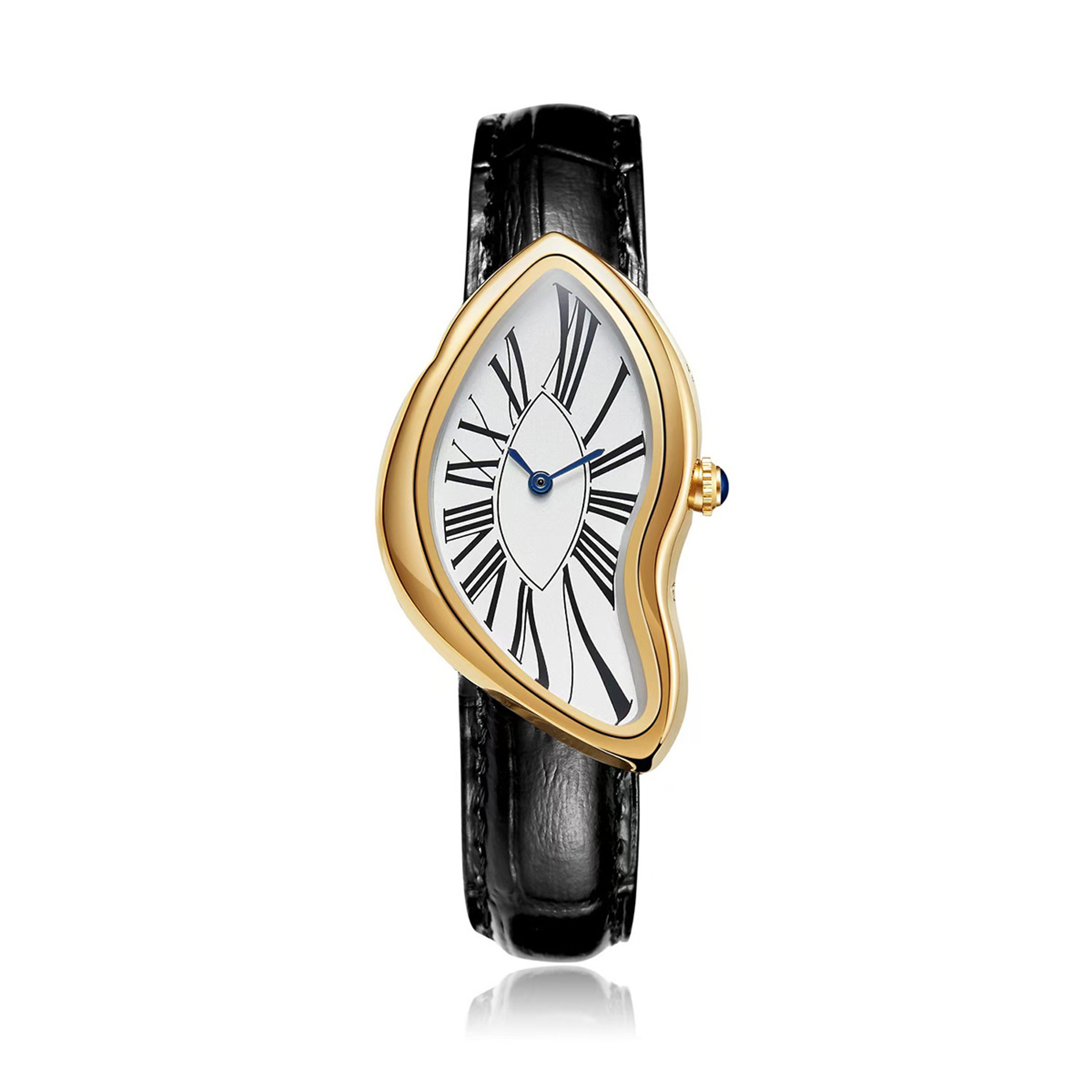Alien Crash Melt Twist Y2K Watch – Creative Irregular Unisex Wristwatch with Leather Strap – view 1