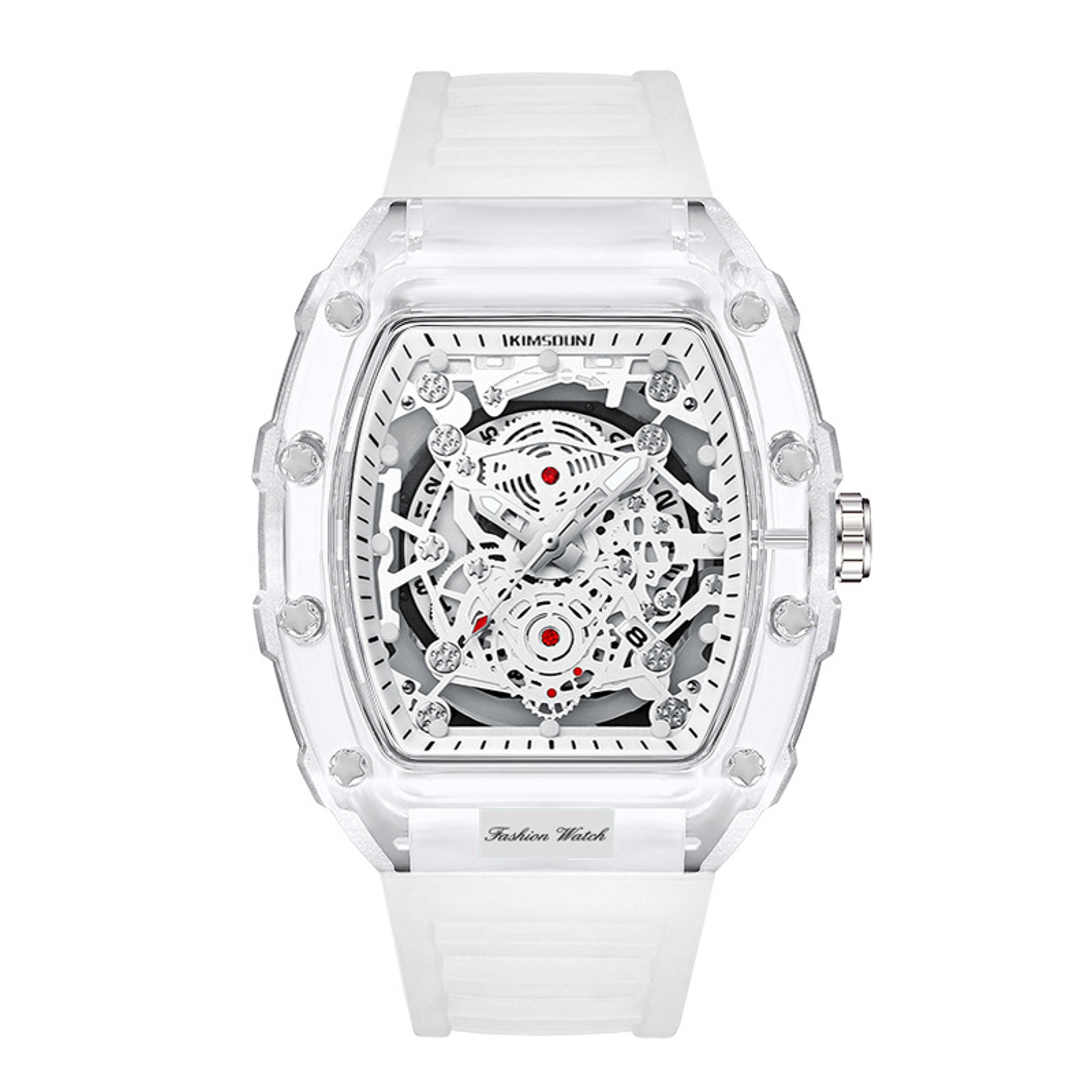 Barrel-Shaped Transparent Quartz Watch – Waterproof Sports Timepiece and Unique Gift for Men – view 1