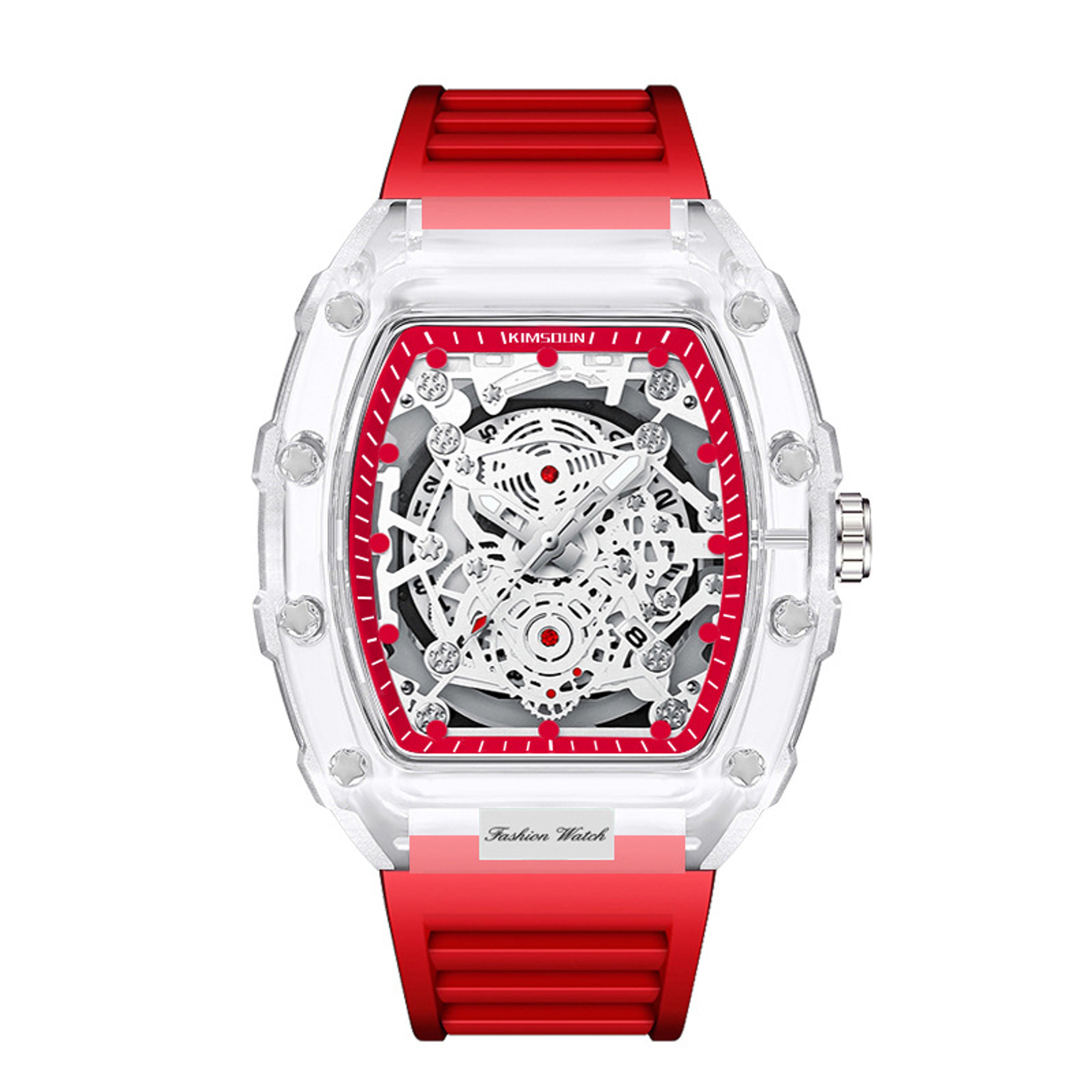Barrel-Shaped Transparent Quartz Watch – Waterproof Sports Timepiece and Unique Gift for Men – view 7