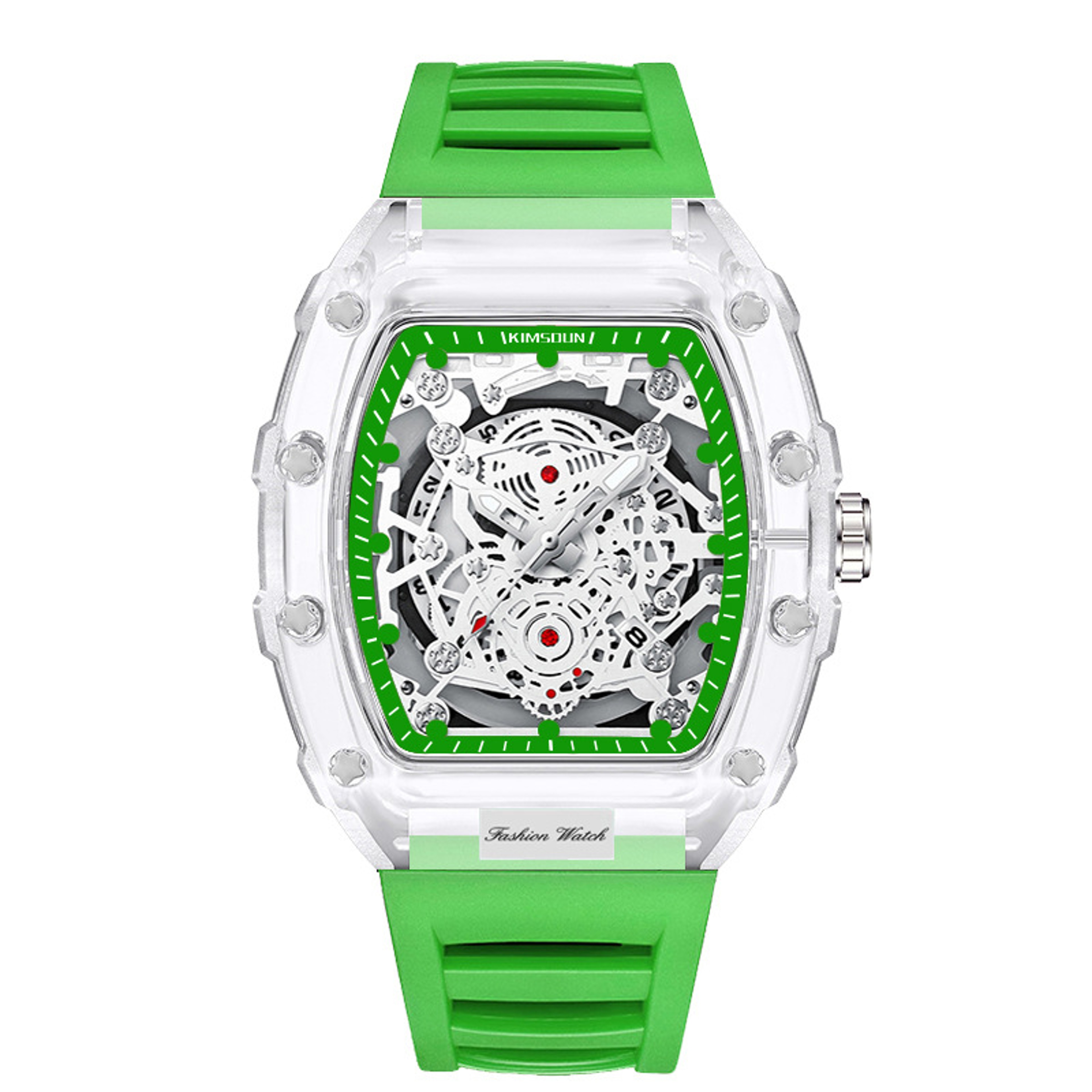 Barrel-Shaped Transparent Quartz Watch – Waterproof Sports Timepiece and Unique Gift for Men – view 10