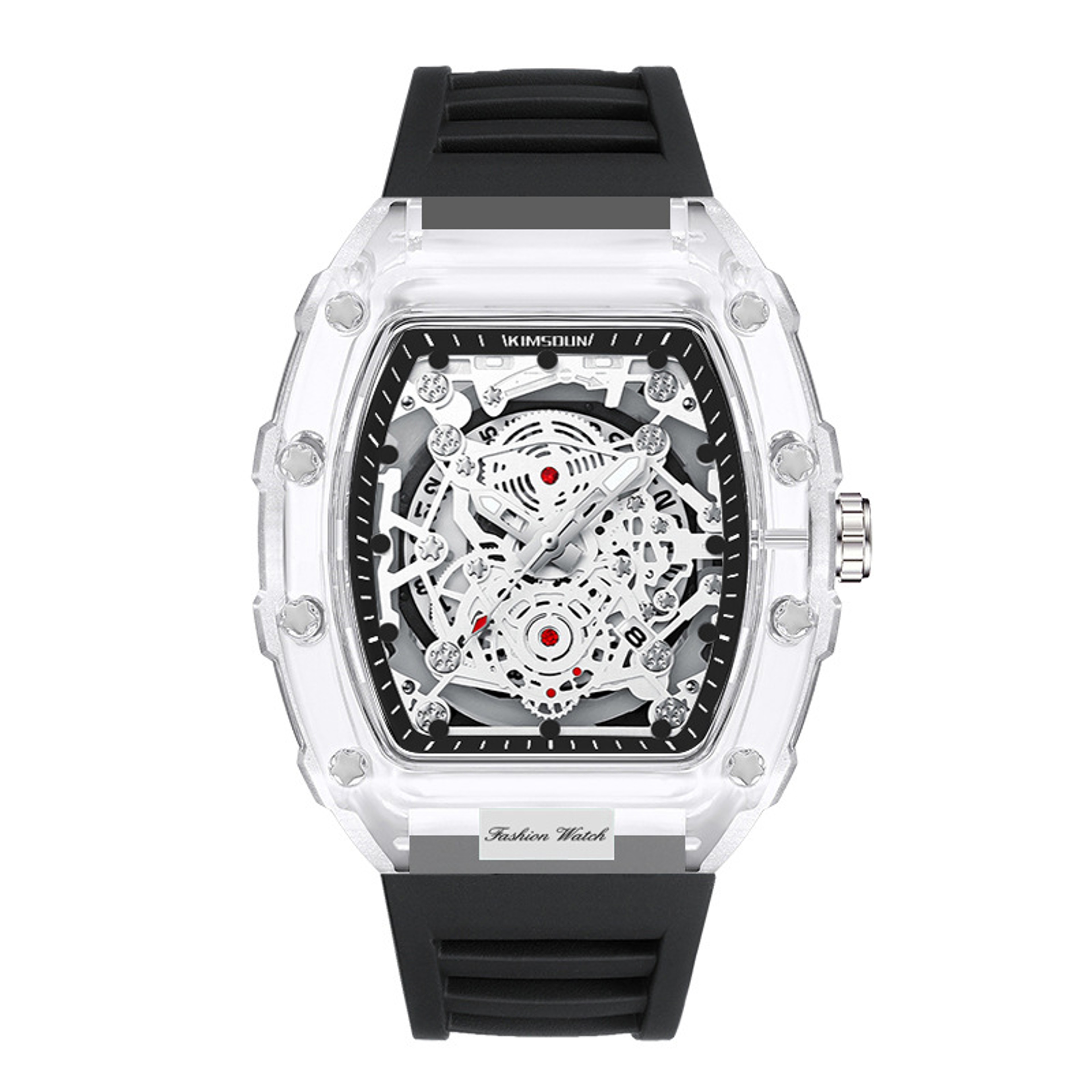 Barrel-Shaped Transparent Quartz Watch – Waterproof Sports Timepiece and Unique Gift for Men – view 11