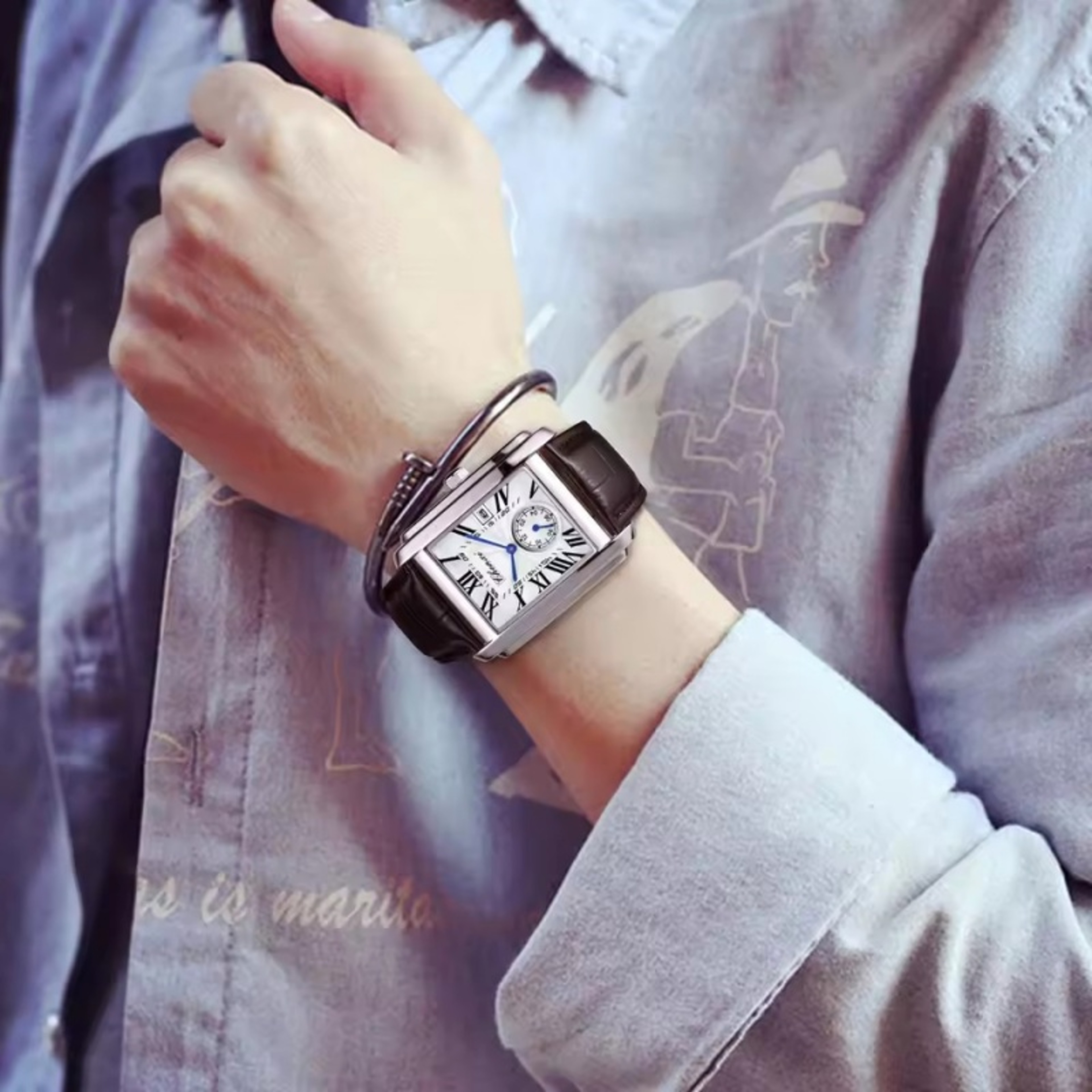 Elite Business Quartz Watch With Leather Strap And Calendar 0