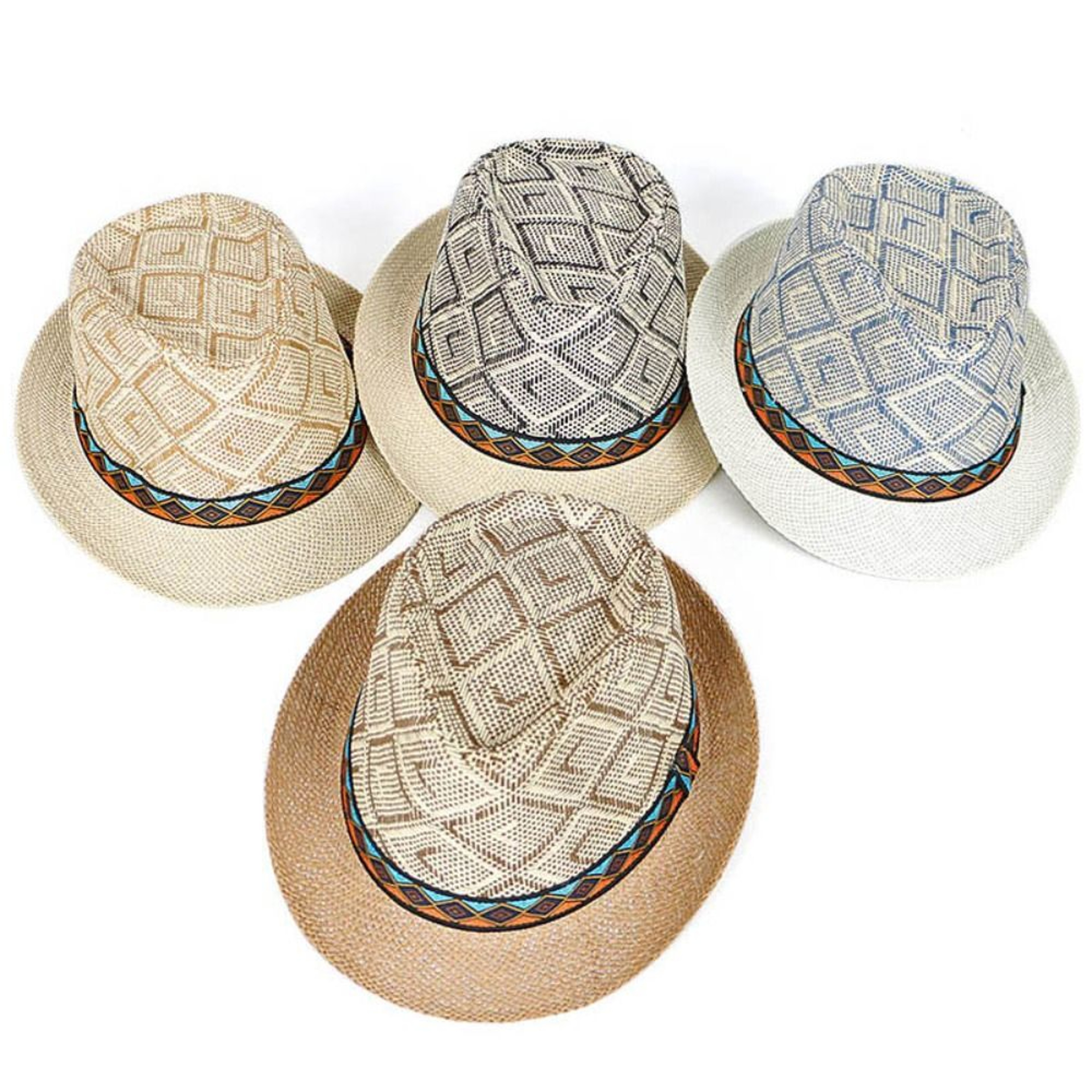 Men's Straw Panama Hat with Plaid Band and Sun Protection – view 4
