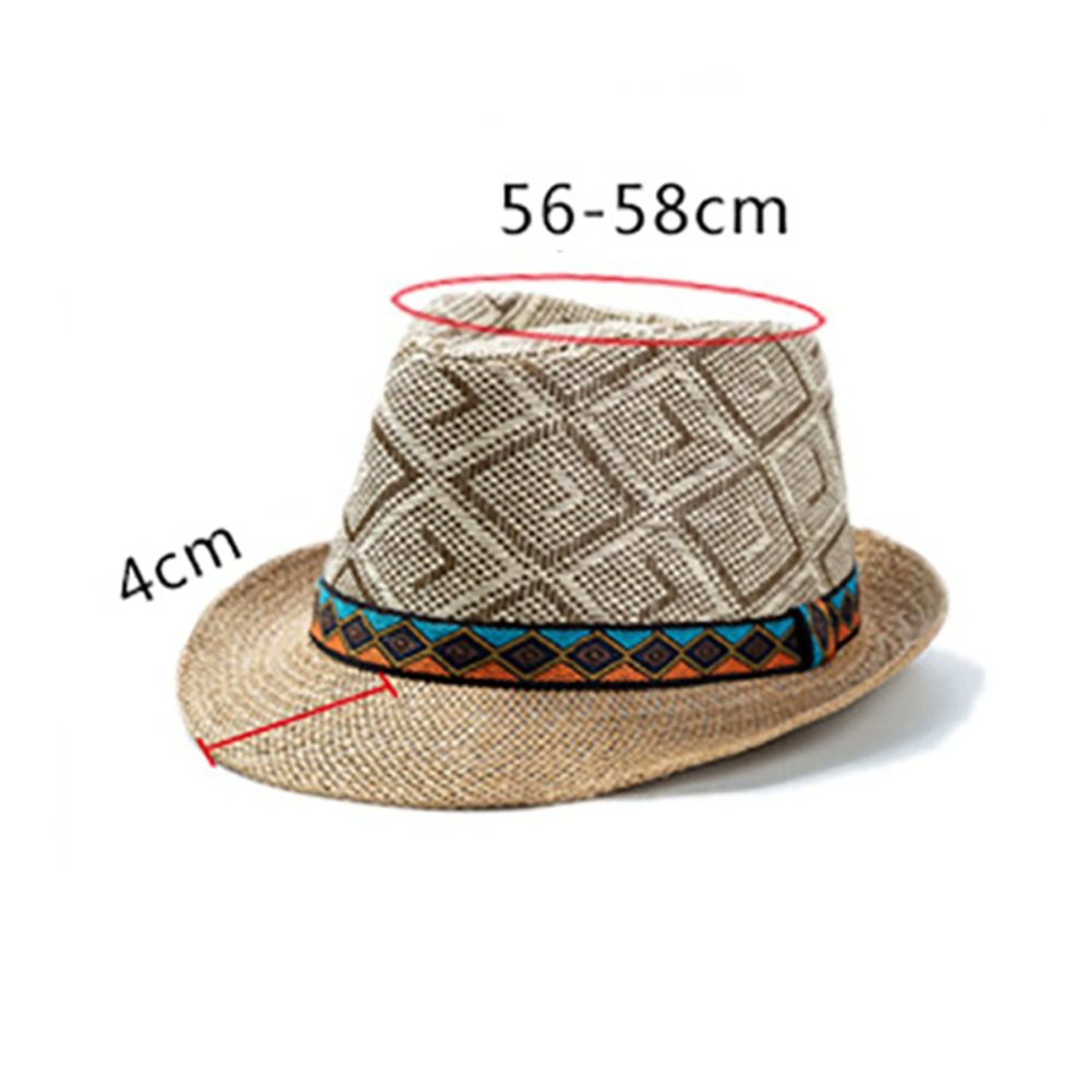 Men's Straw Panama Hat with Plaid Band and Sun Protection – view 6