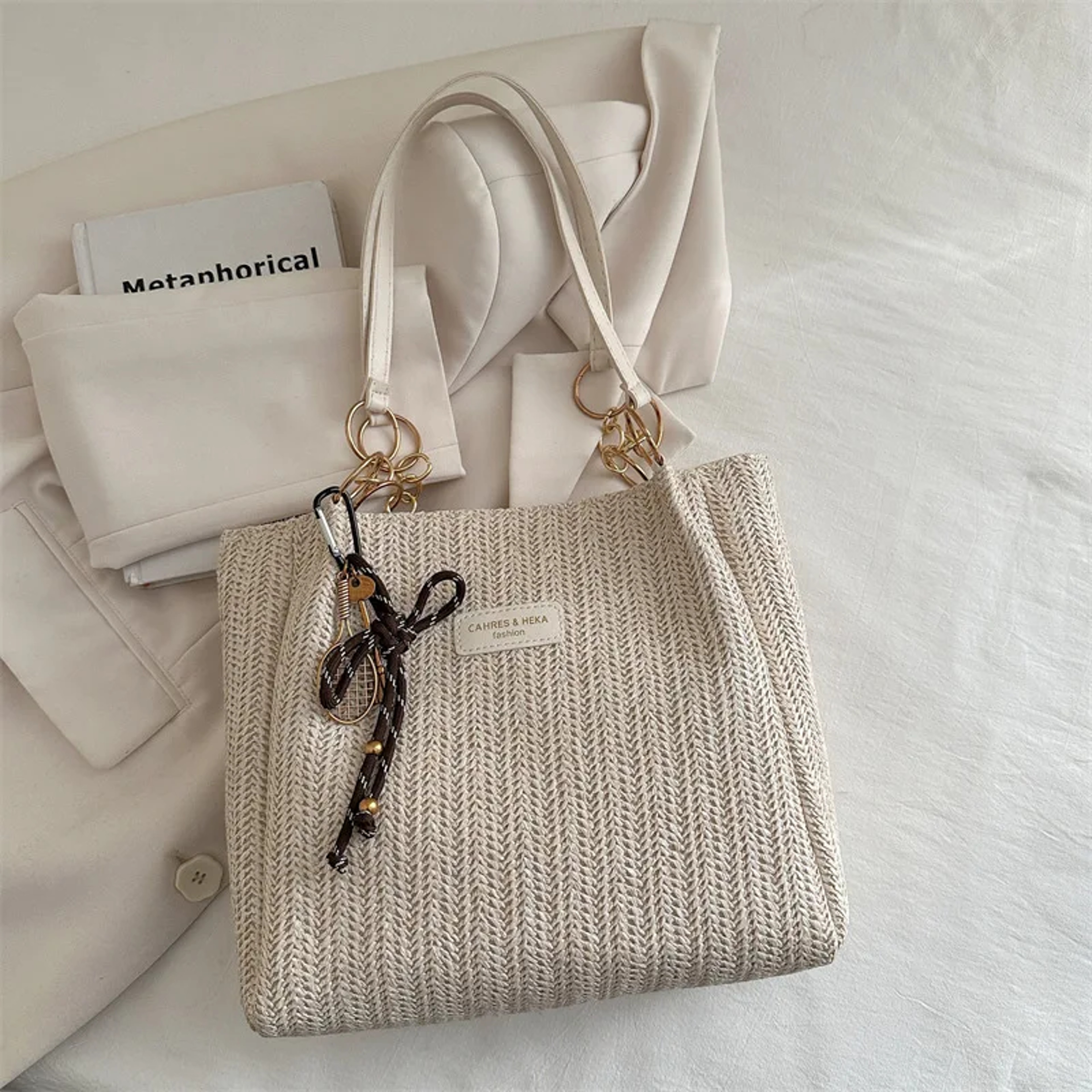 Chic Woven Straw Tote Bag for Women – view 9