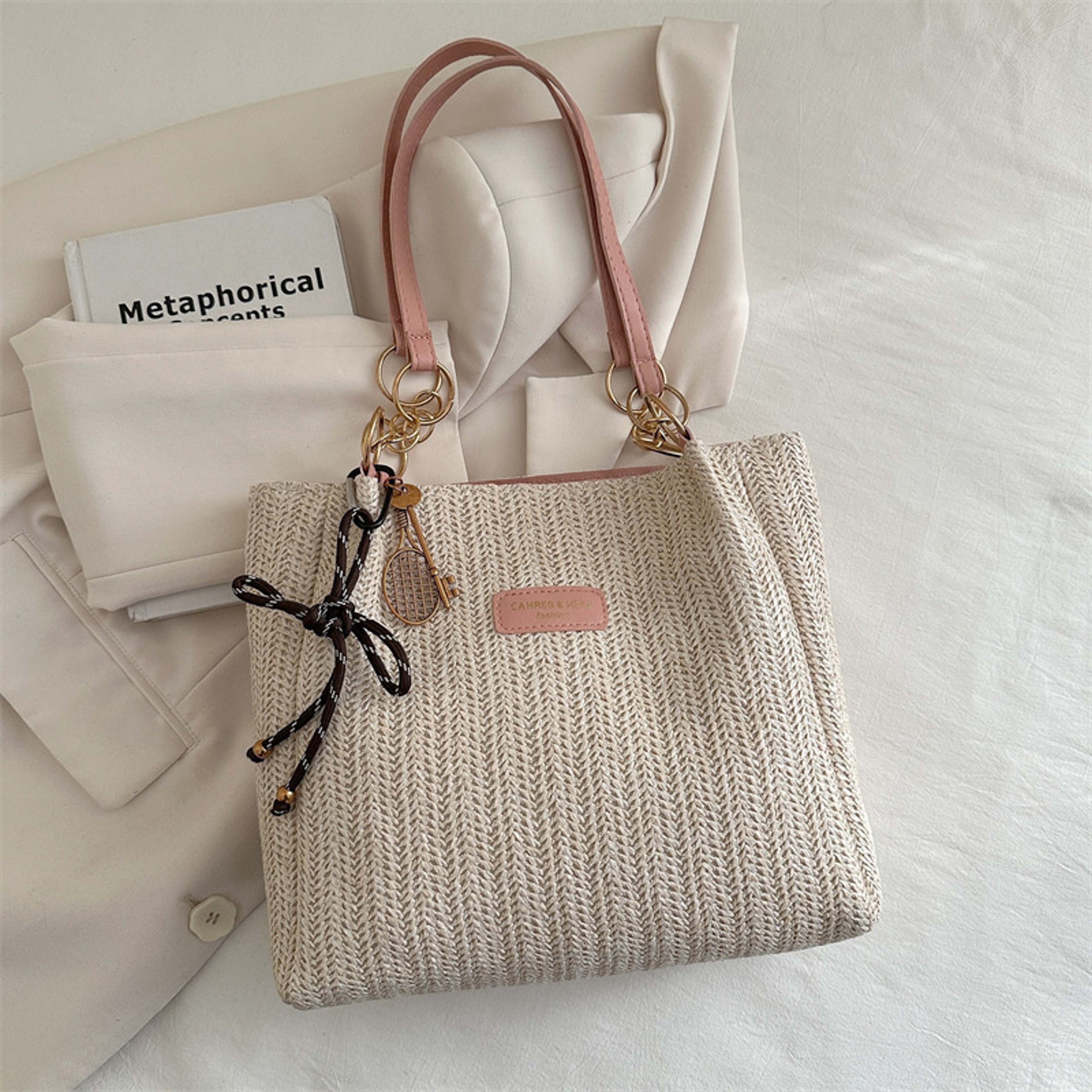 Chic Woven Straw Tote Bag for Women – view 11