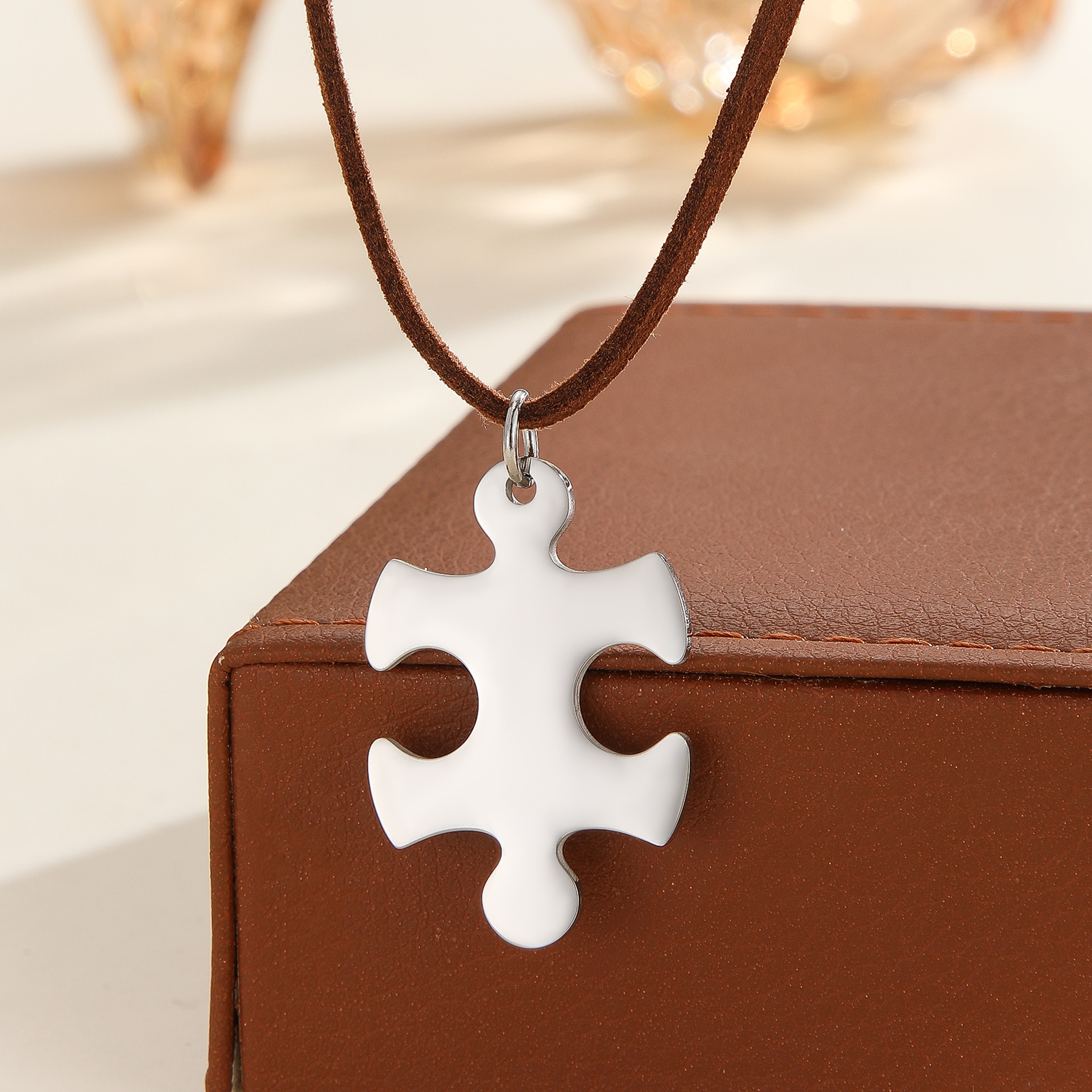 Brown Suede Pentagram Necklace – view 12