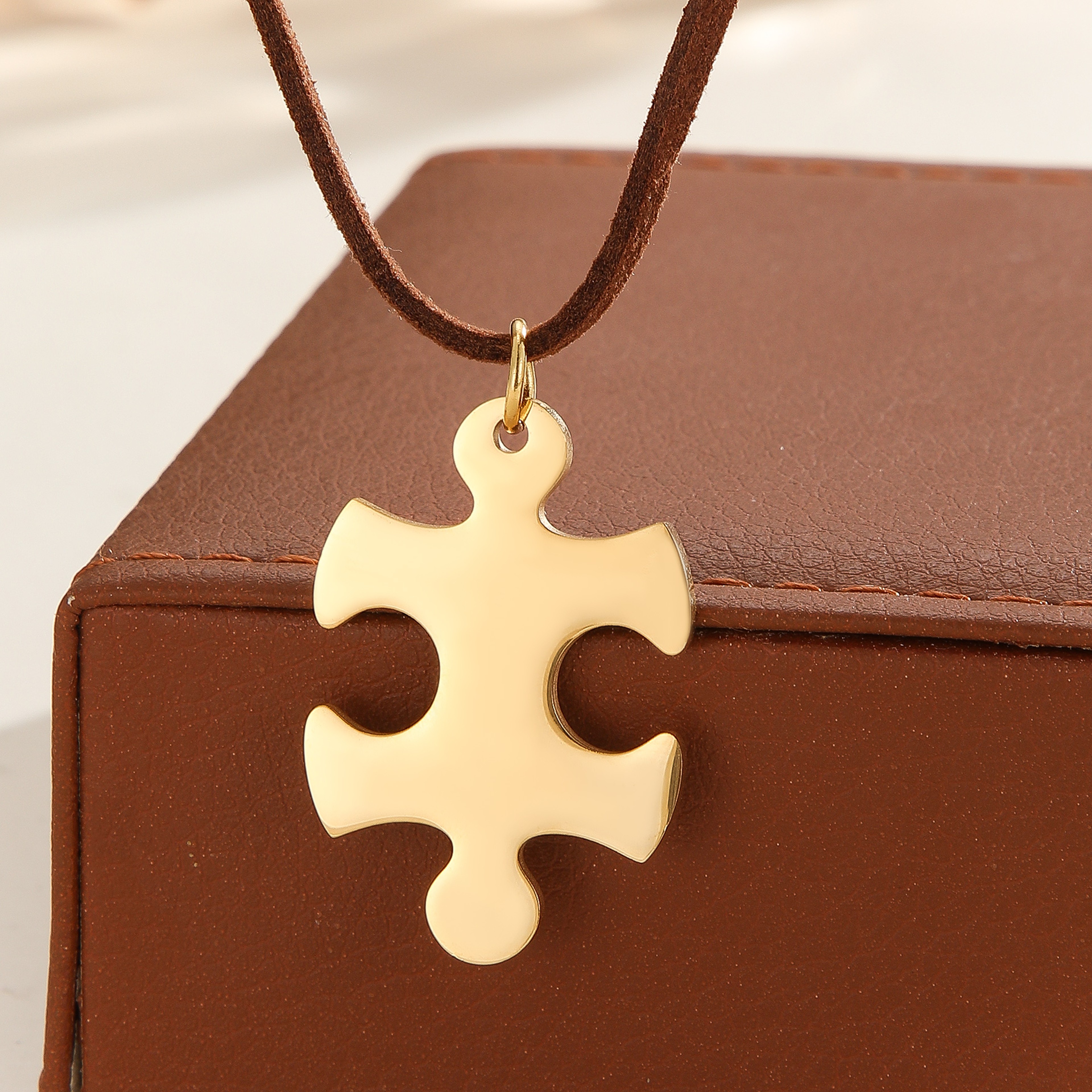 Brown Suede Pentagram Necklace – view 13