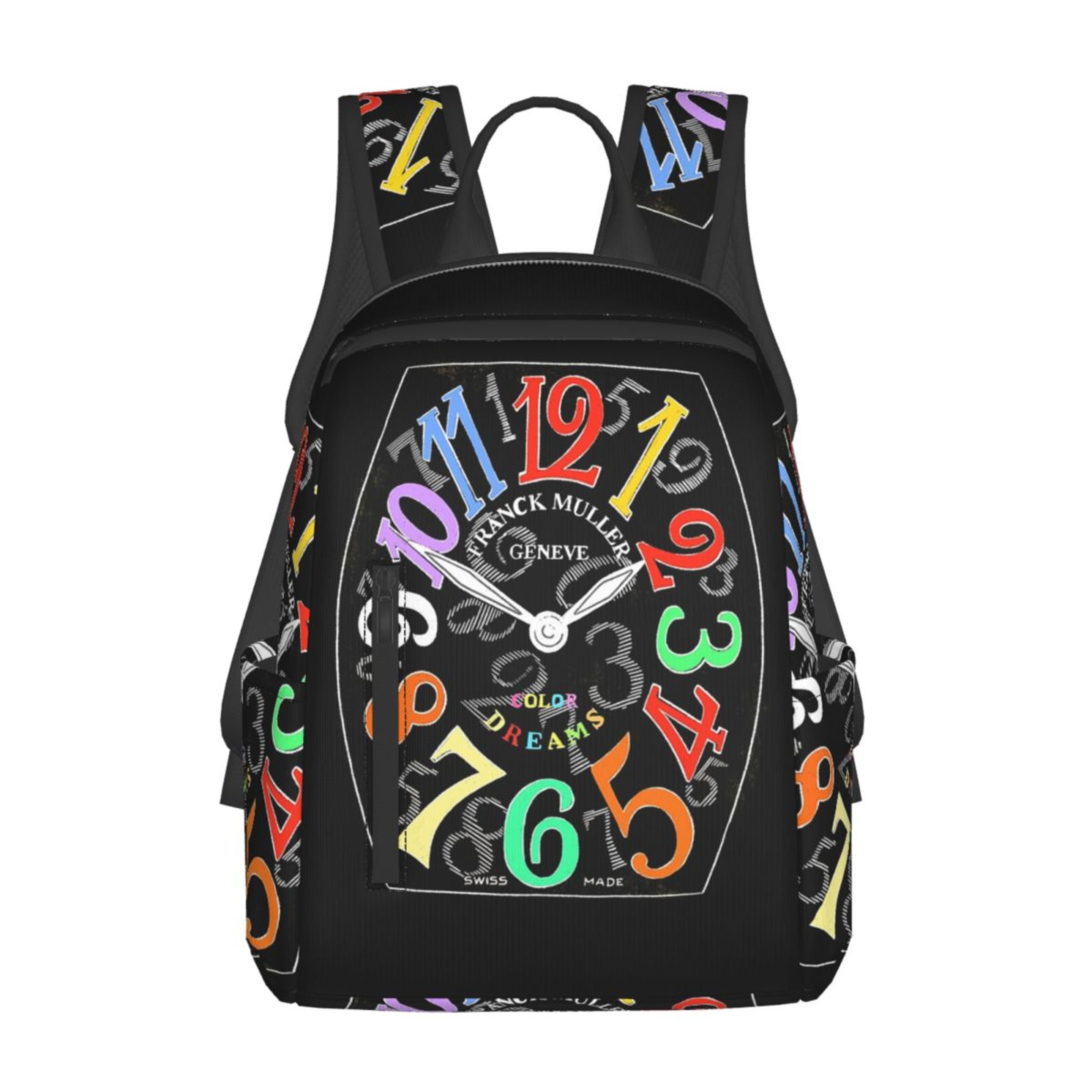 Color Dreams Watch Face Artistic Backpack Large Capacity School BookBag 0