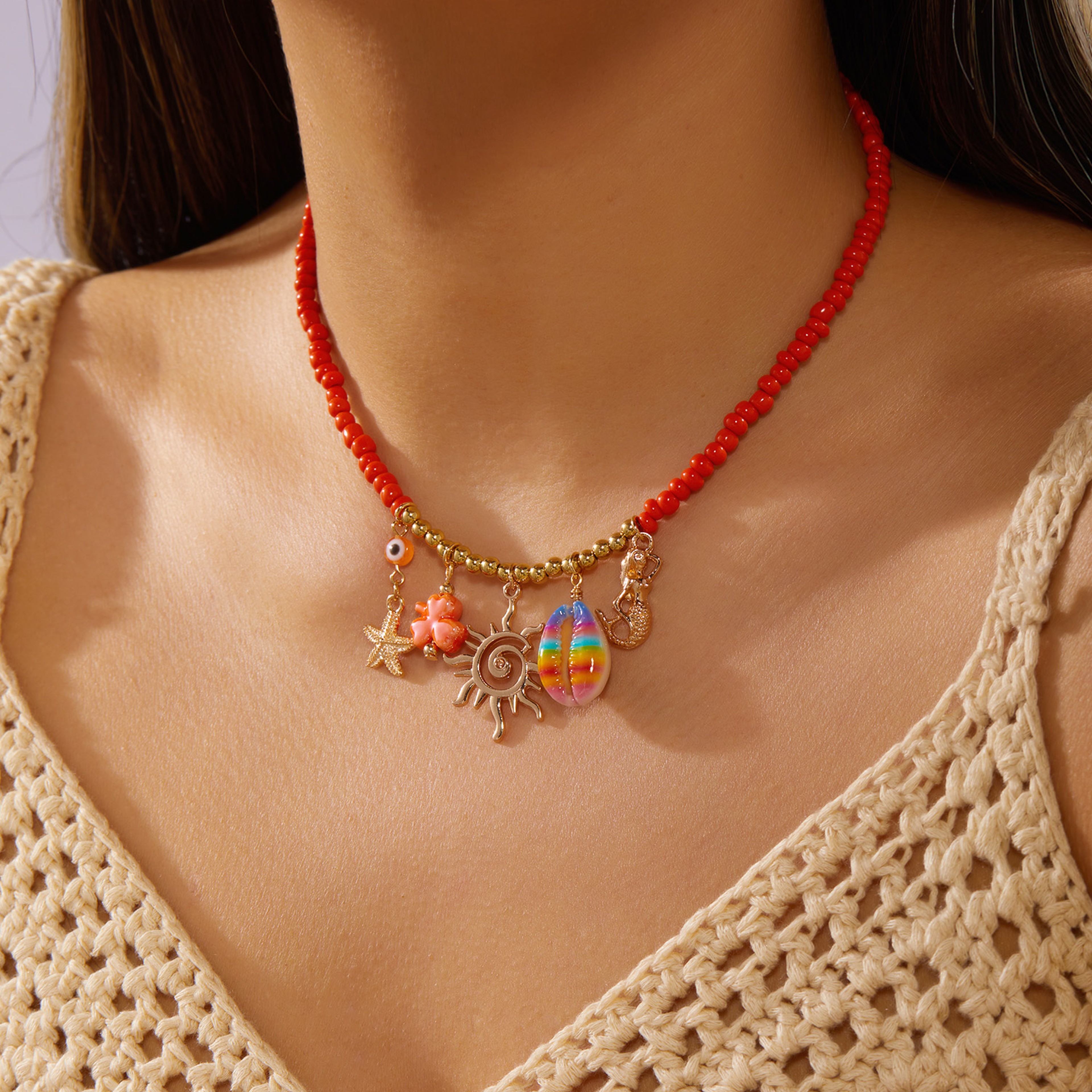 Ceramic Fish Boho Beach Necklace – view 4