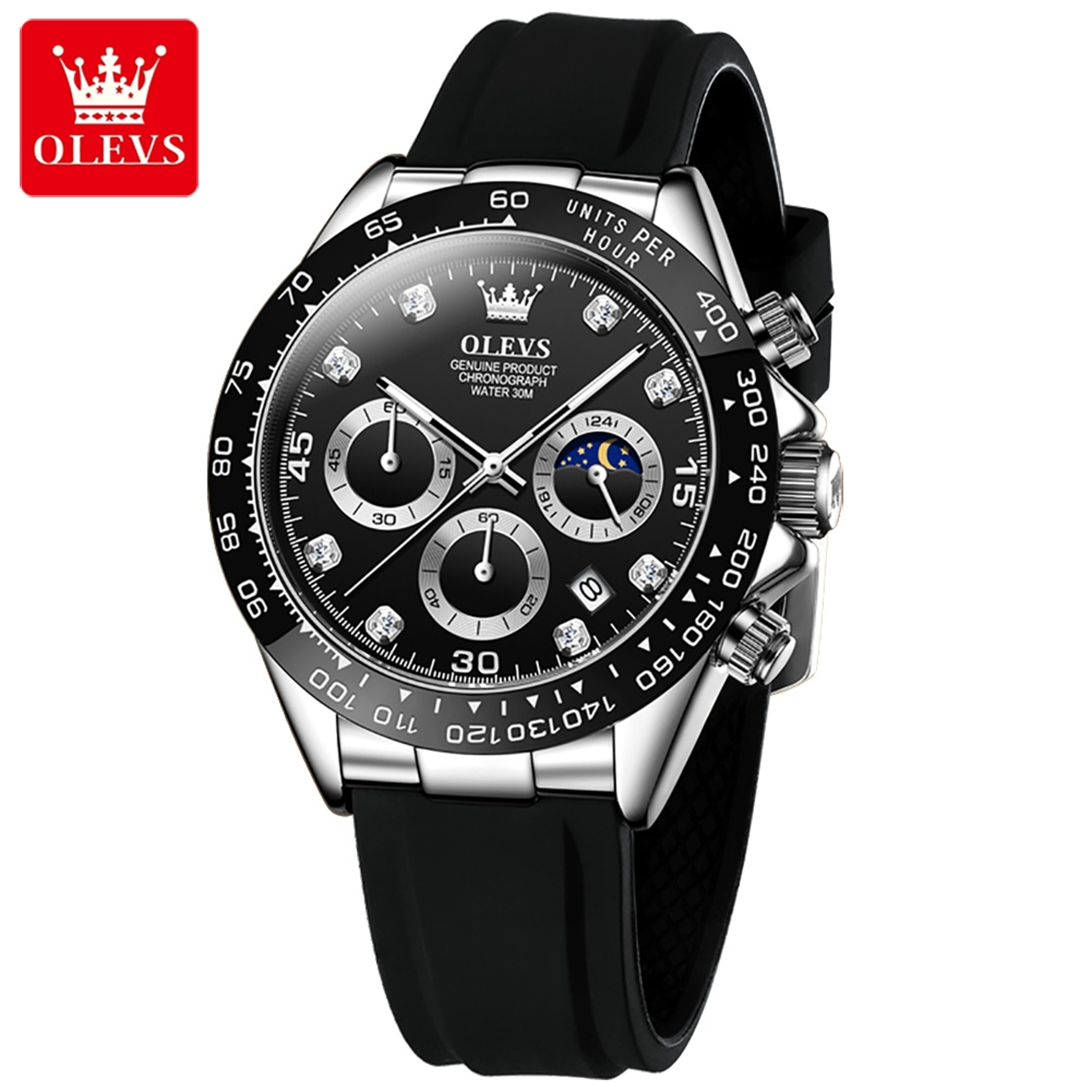 OLEVS Luxury Men Quartz Watch Waterproof Sports Calendar Wristwatch 6