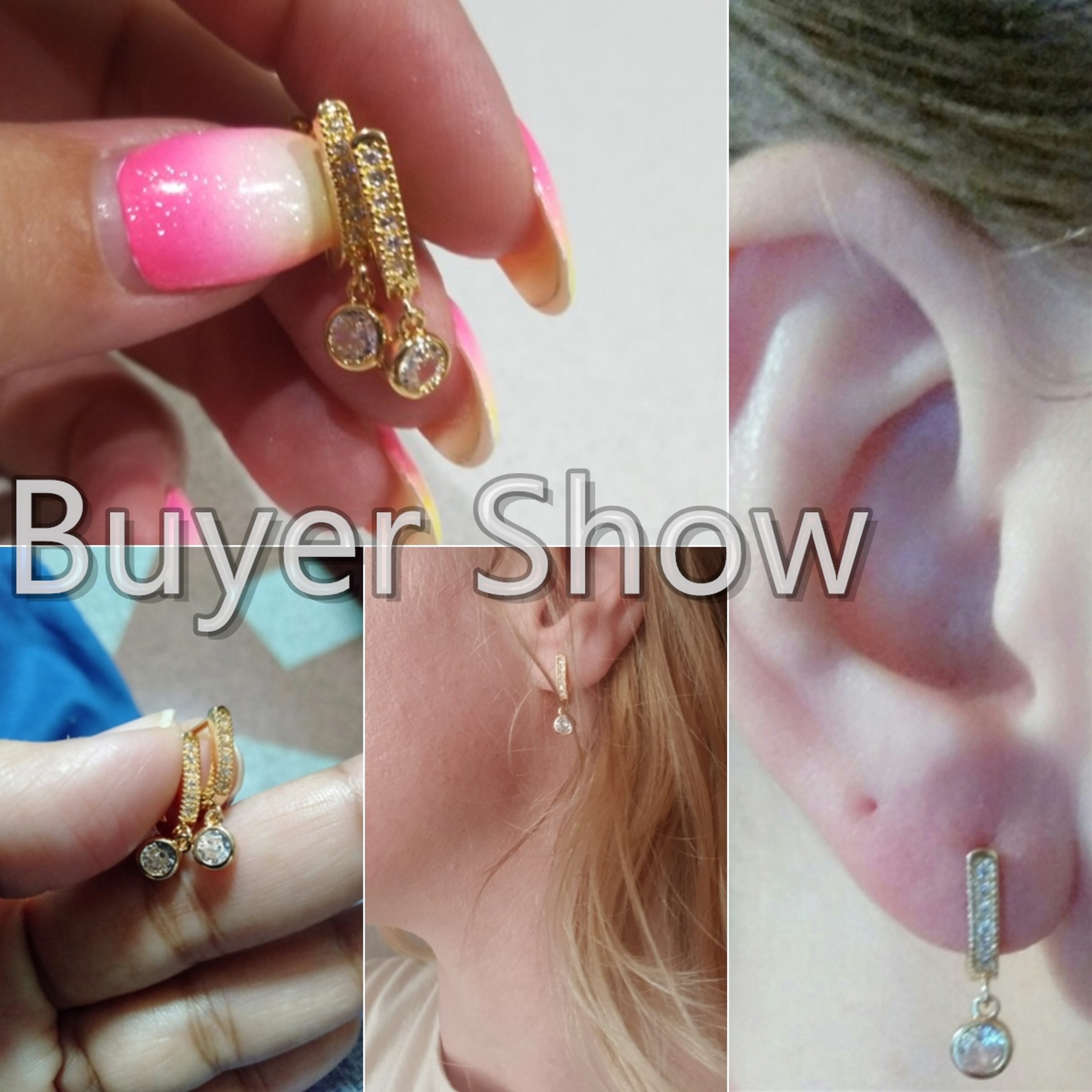 Huitan Elegant Gold Drop Earrings for Women – view 3
