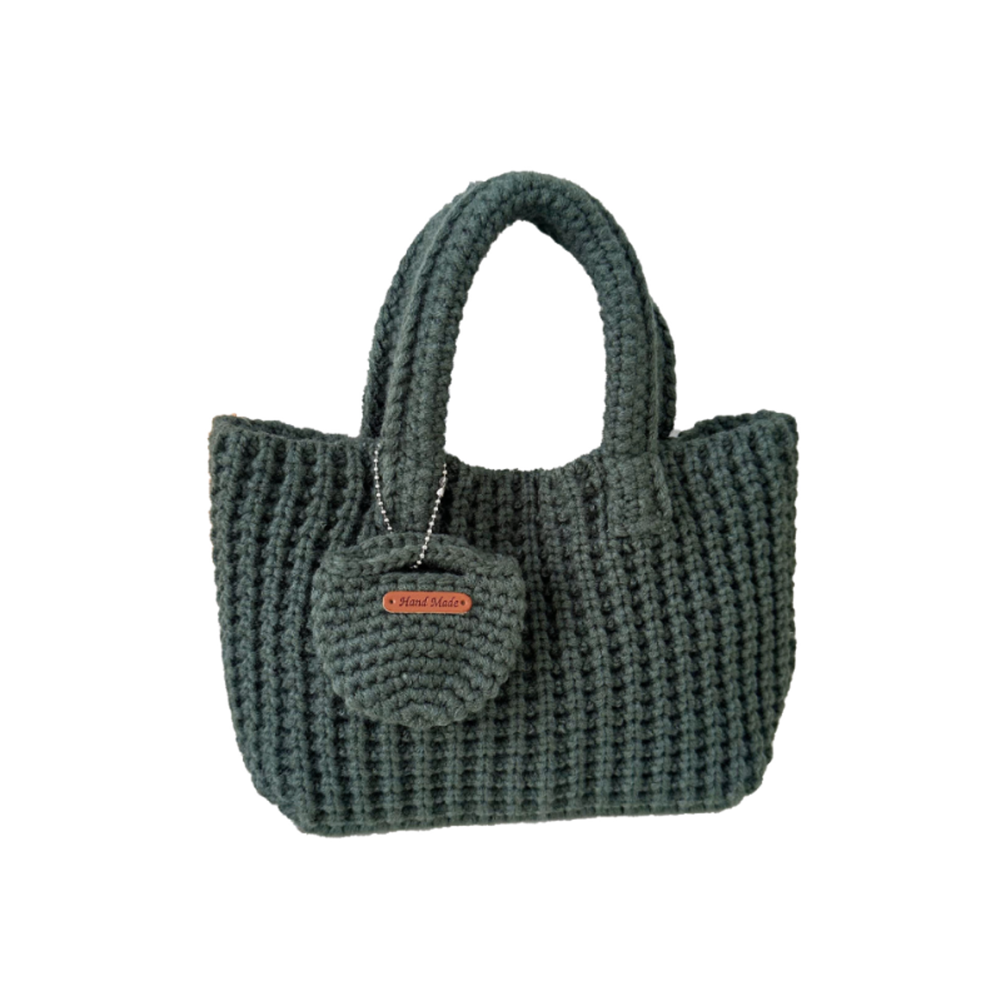 Handmade Crochet Bag Solid Color Woolen Handbag For Mobile Phone 3