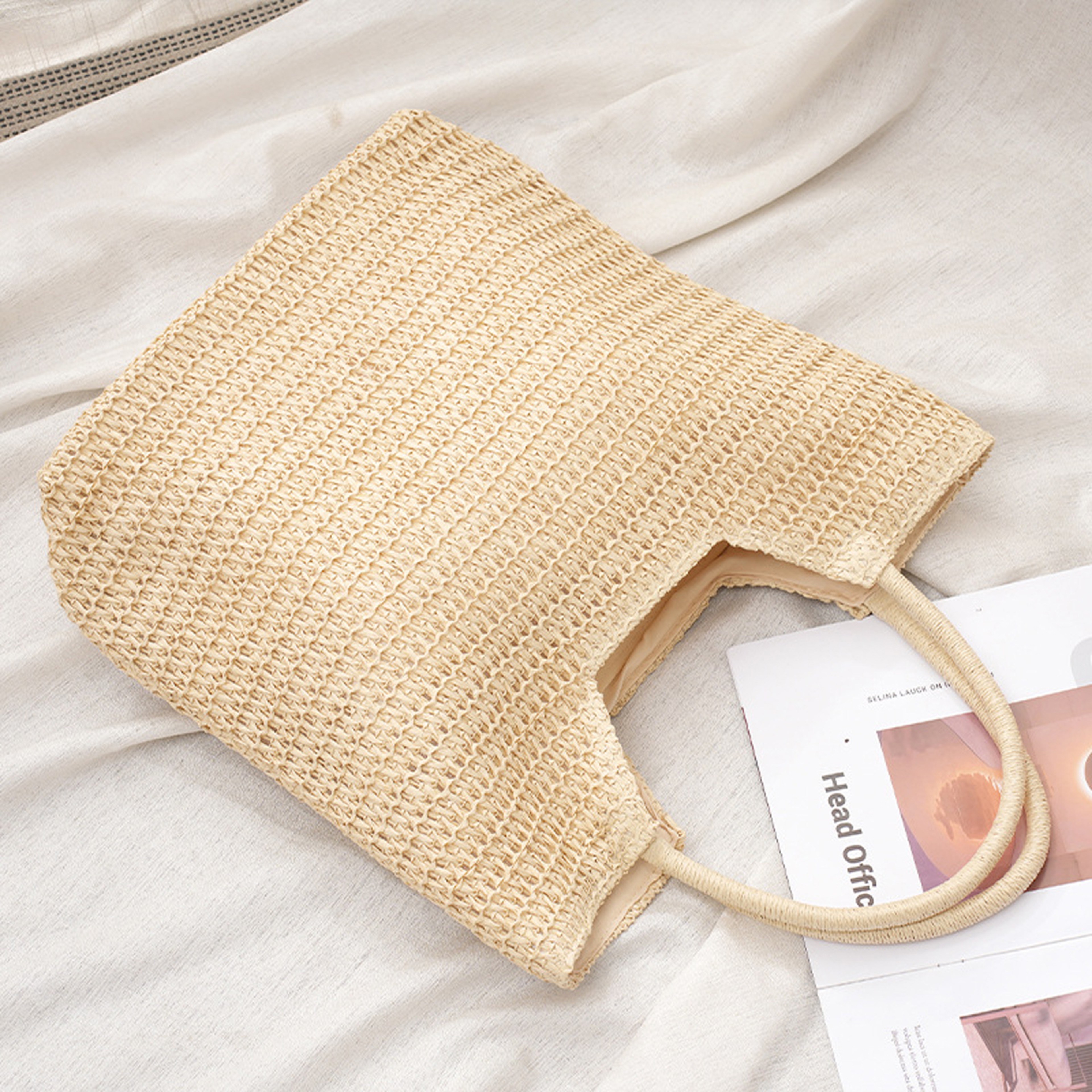 Handmade Straw Beach Tote Bag – view 8