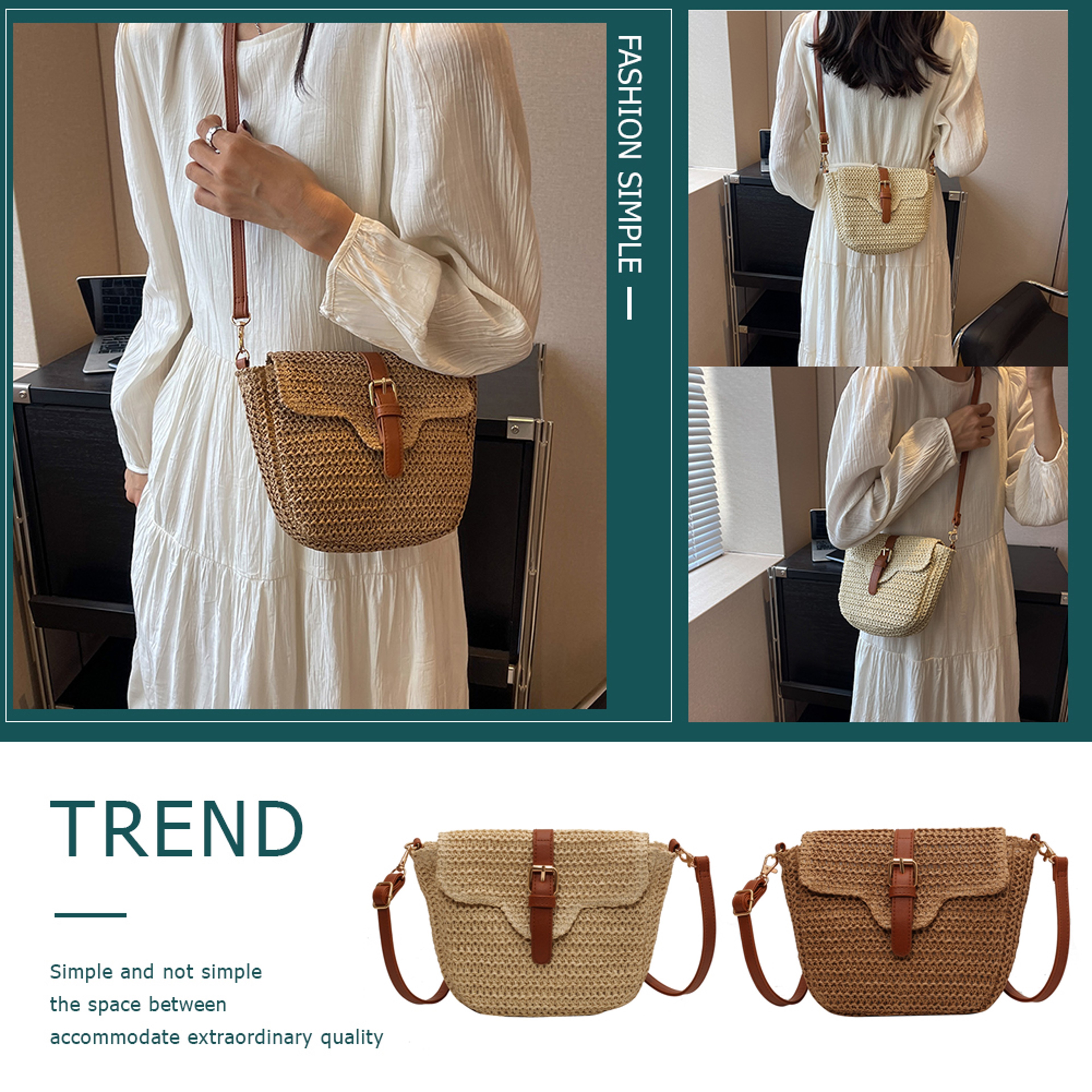 Woven Straw Tote Bag – view 3