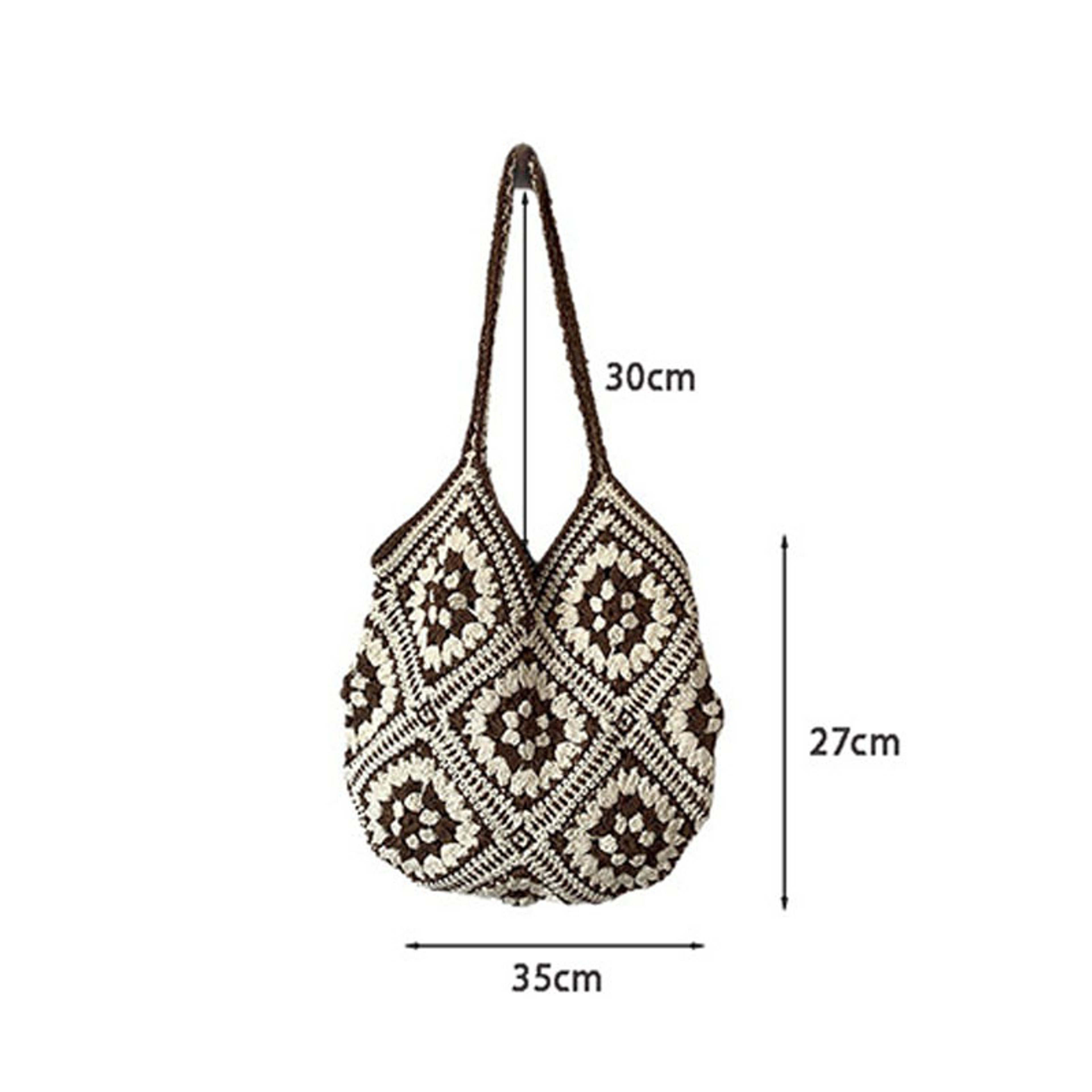 Artisanal handmade crochet shoulder bag, Chic cotton yarn woven handbag for Women – view 2