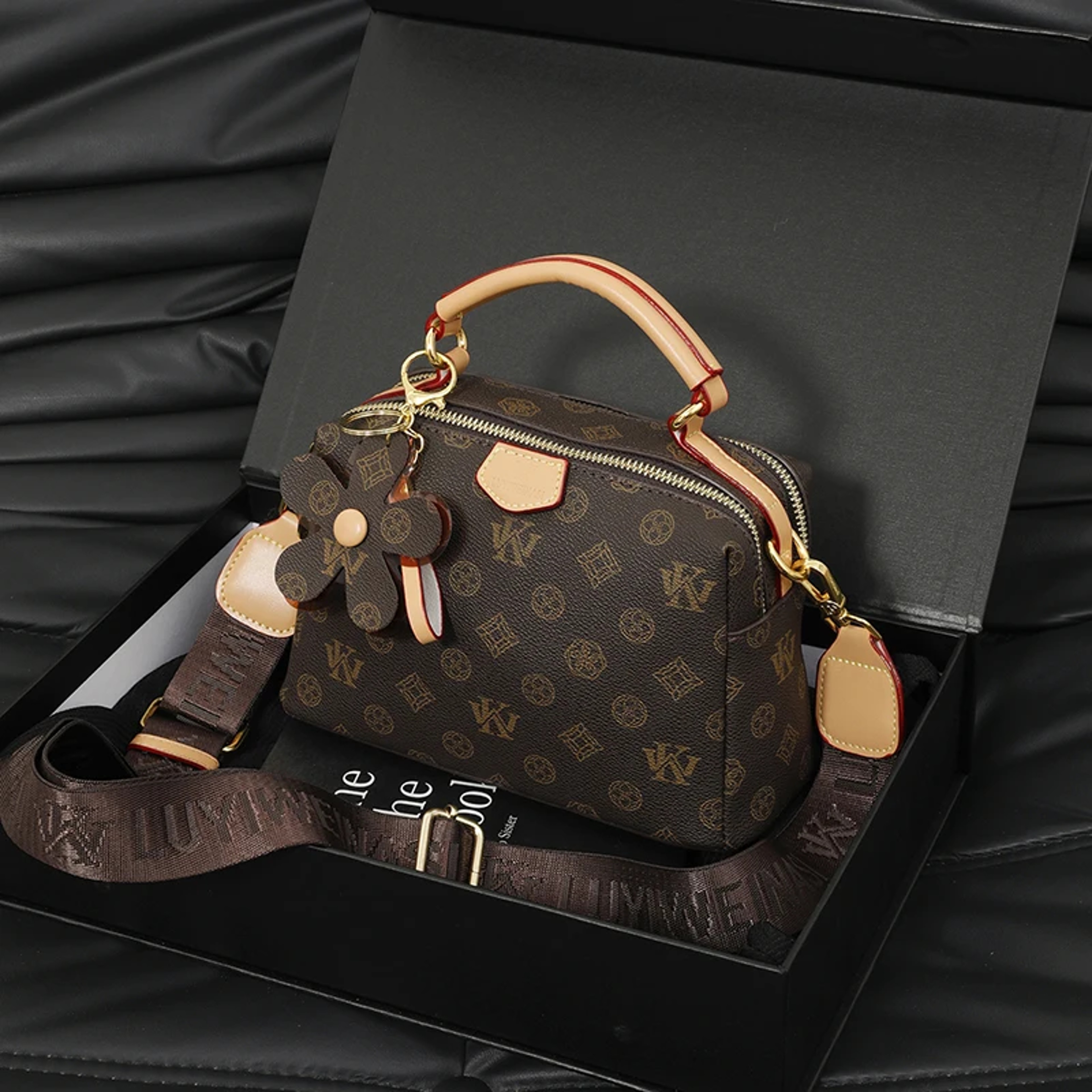 Luxury Leather Diaper Bag and Crossbody Messenger Tote for Women – view 4