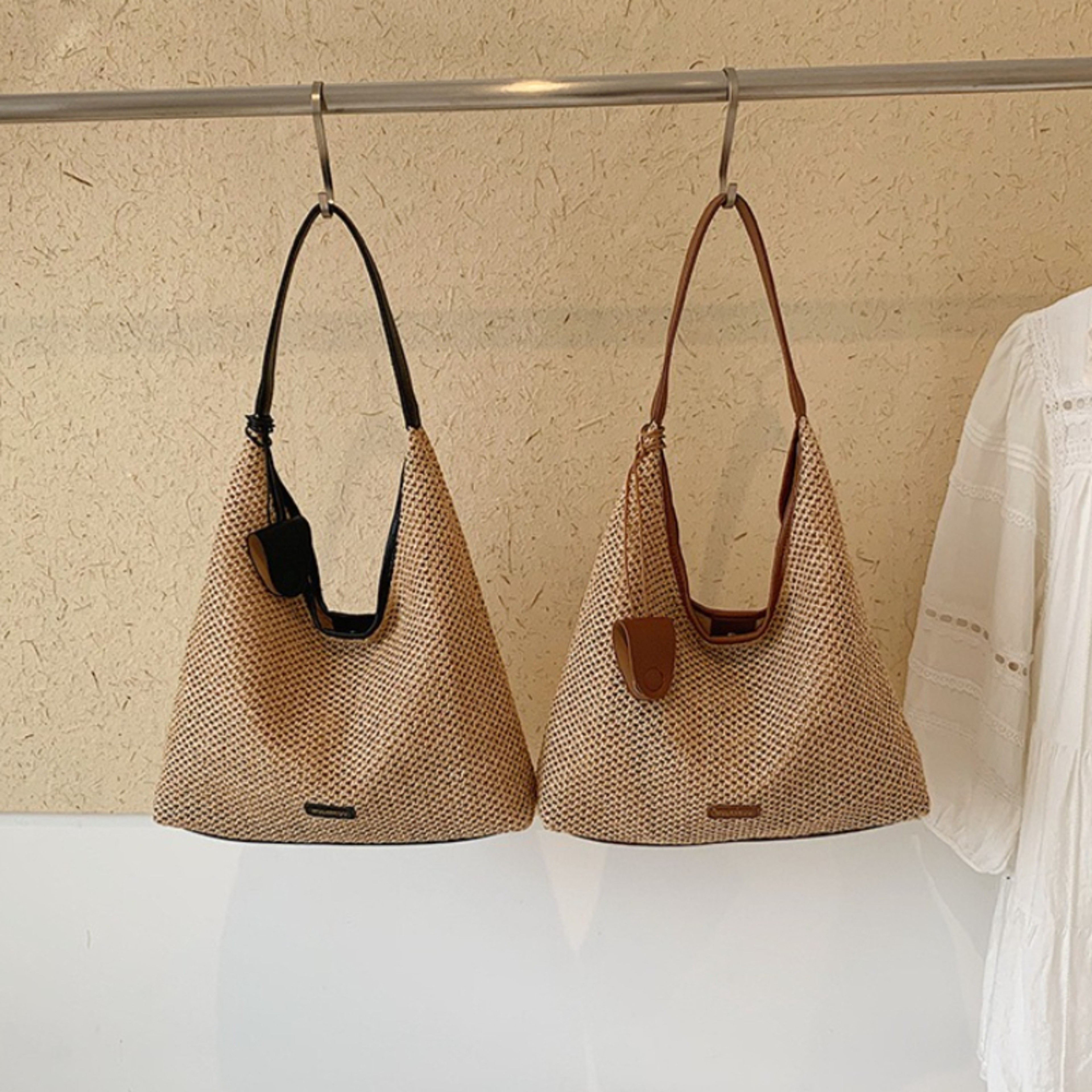 Handmade Woven Tote Bag for Women Casual Straw Shoulder Purse – view 4