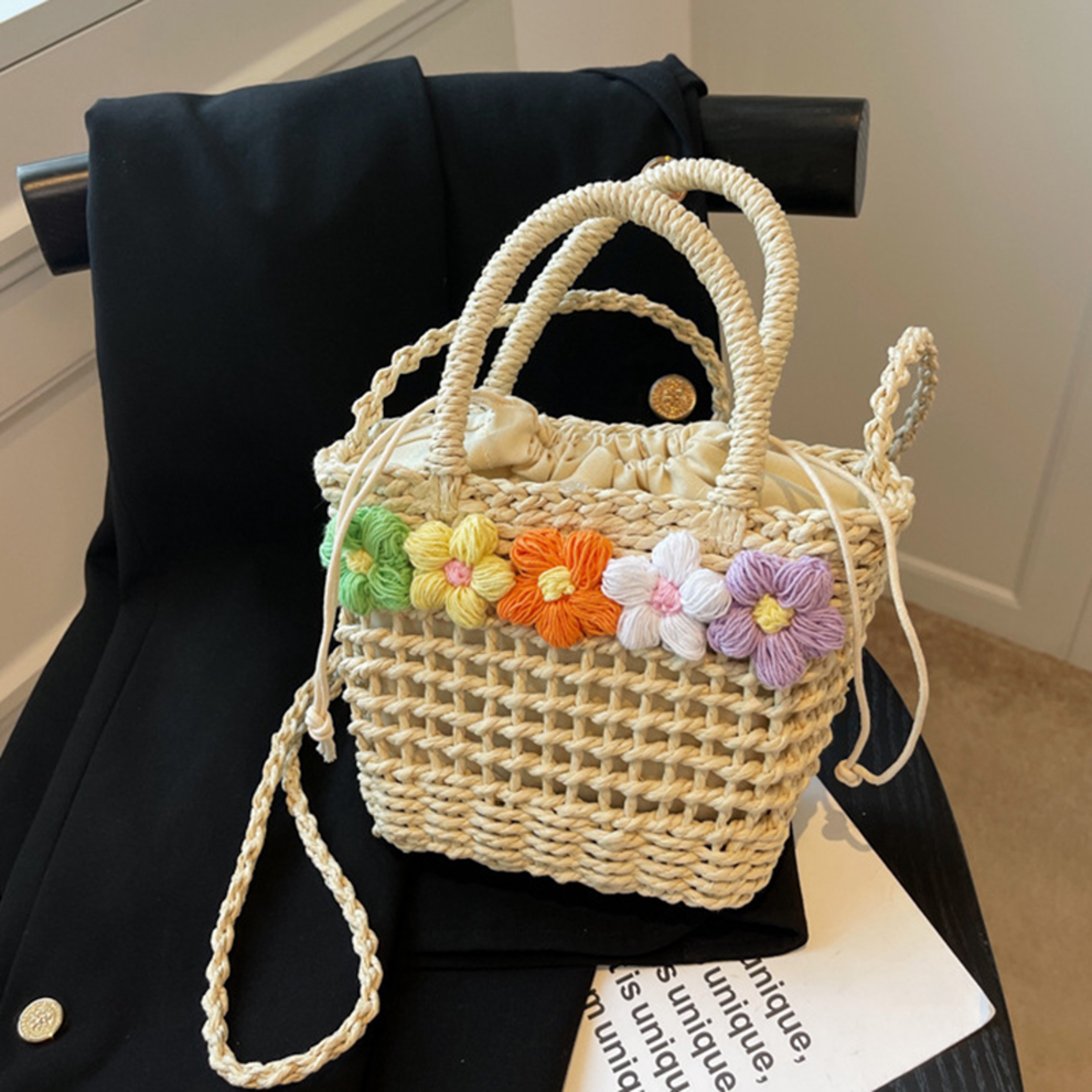 Solstice Bloom Handwoven Tote – view 2