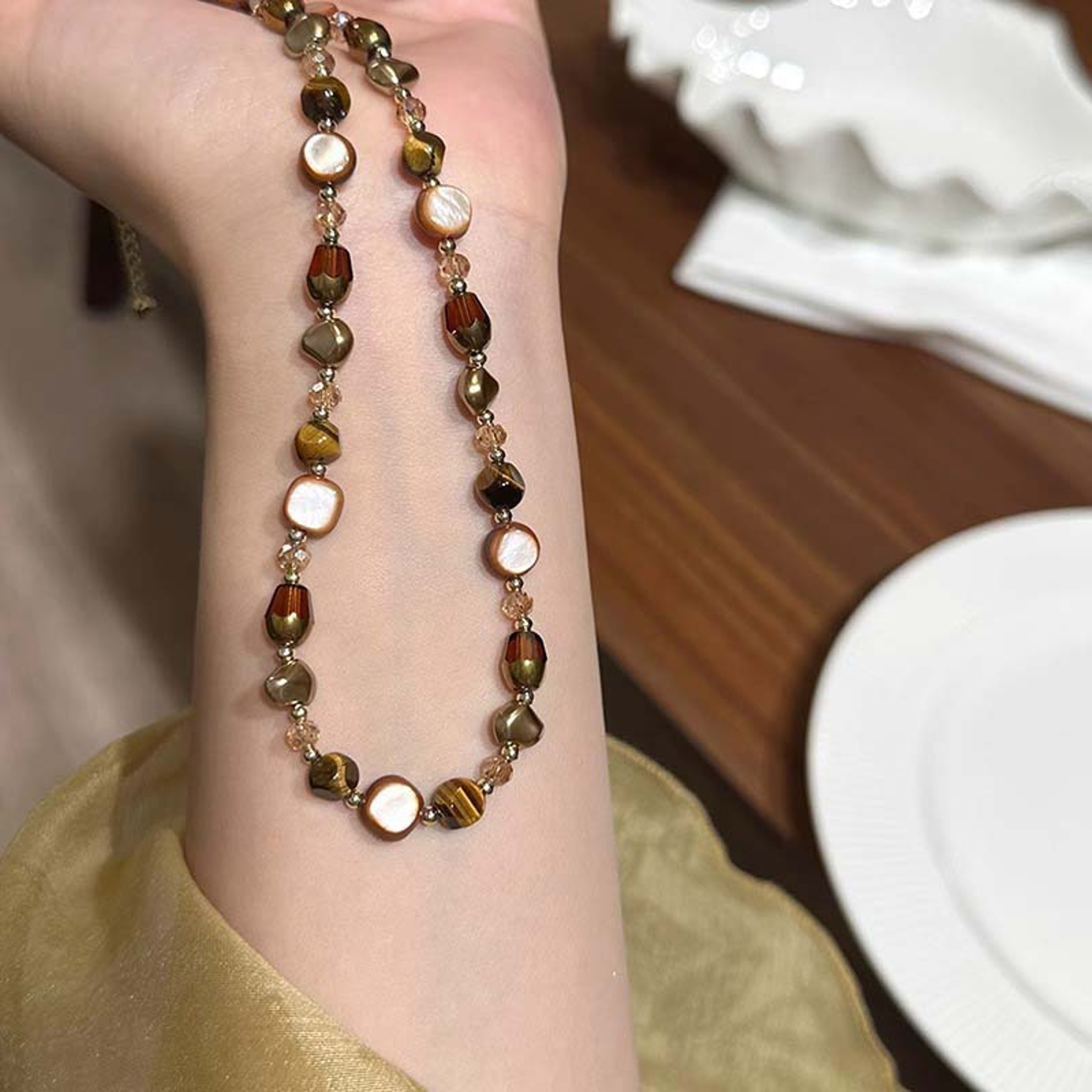 Natural Tiger Eye Stone Choker – view 4