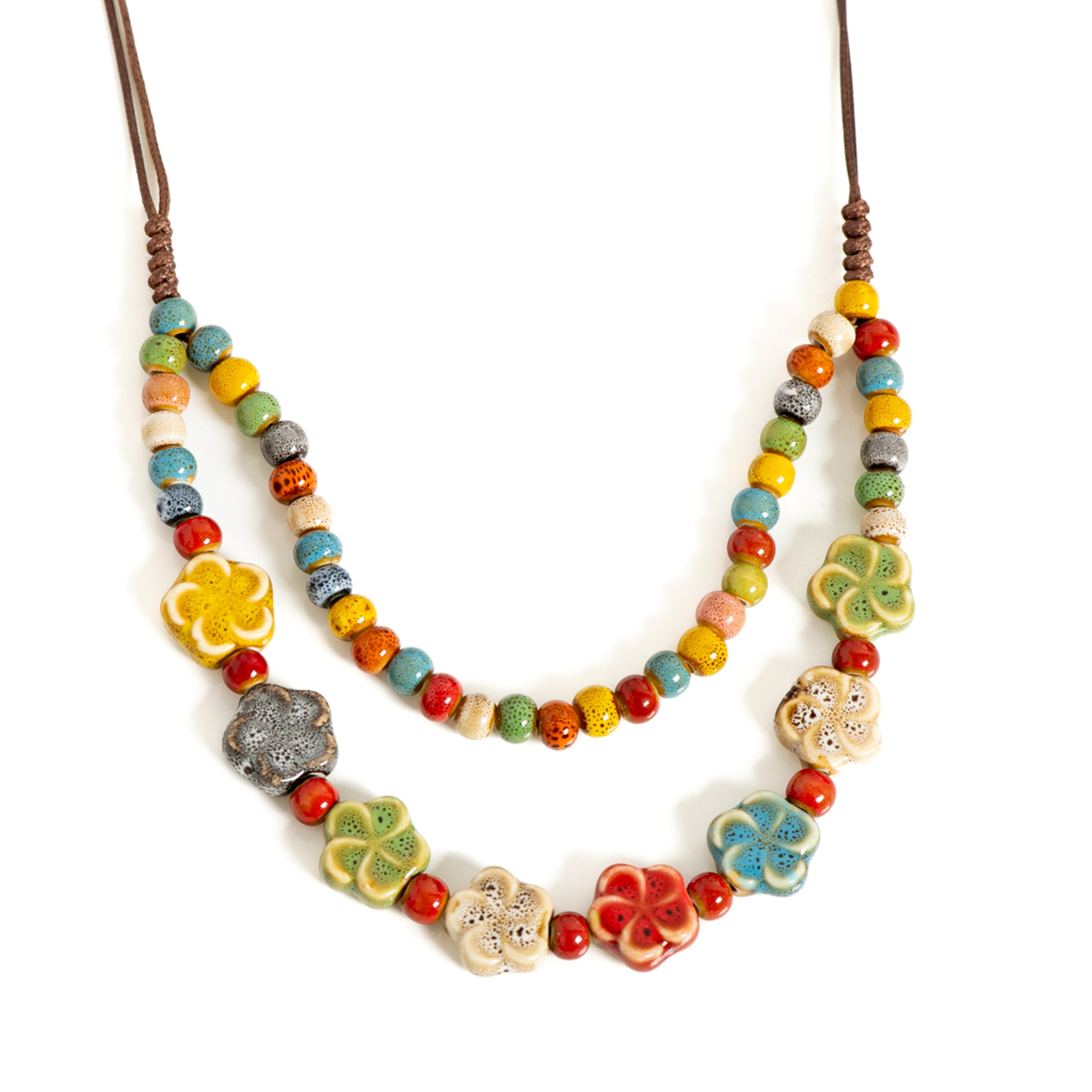 Handmade Ceramic Flower Necklace – view 2