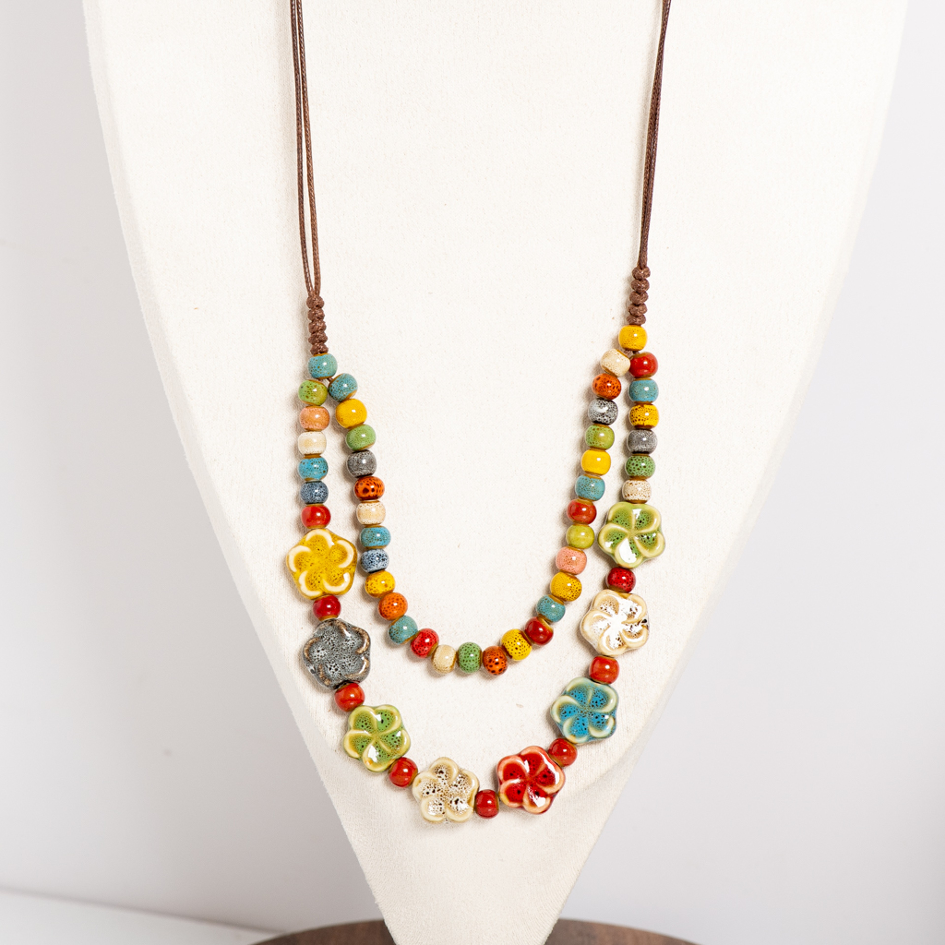 Handmade Ceramic Flower Necklace – view 4
