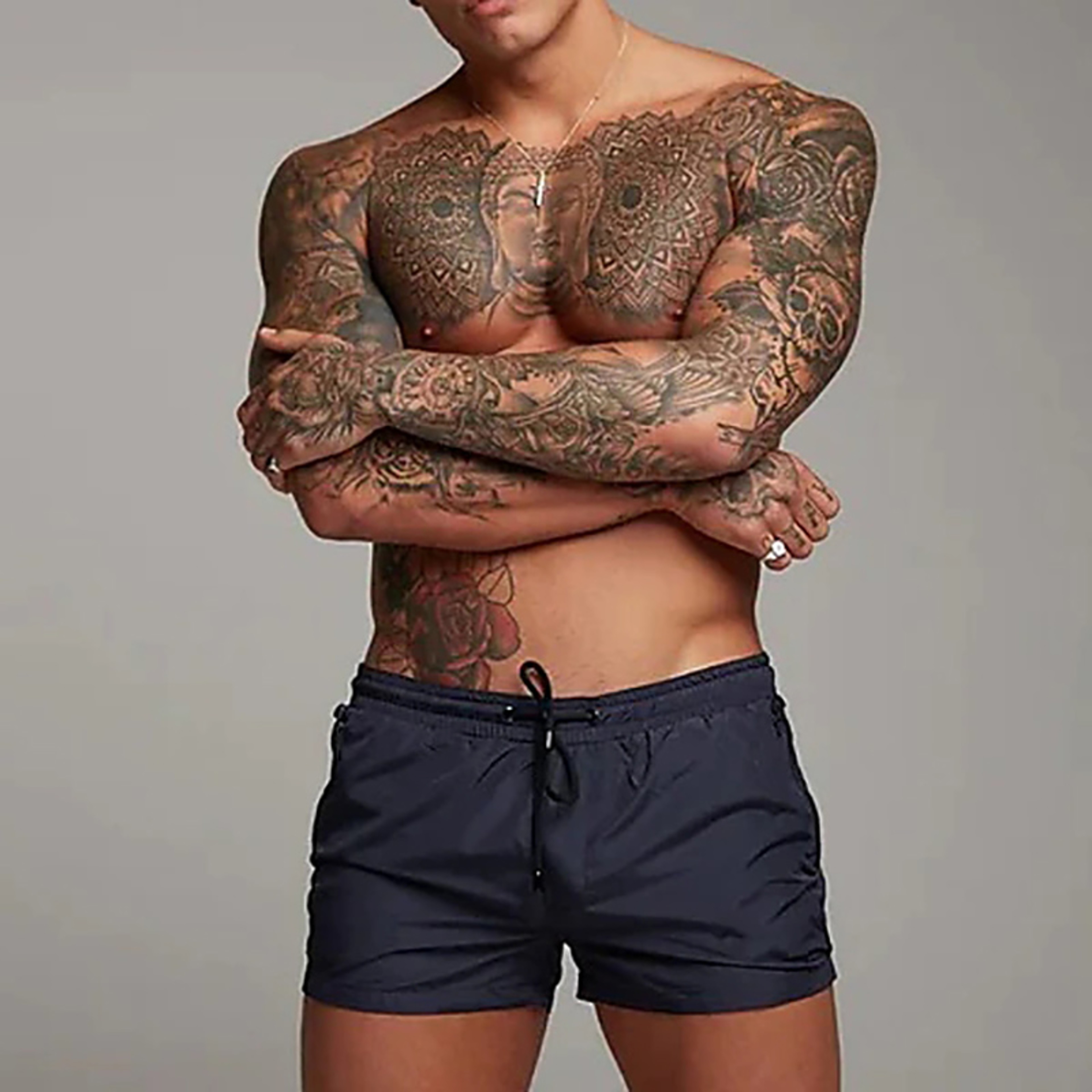 Quick Dry Mens Swim Trunks with Zipper Pockets and Mesh Liner – view 3