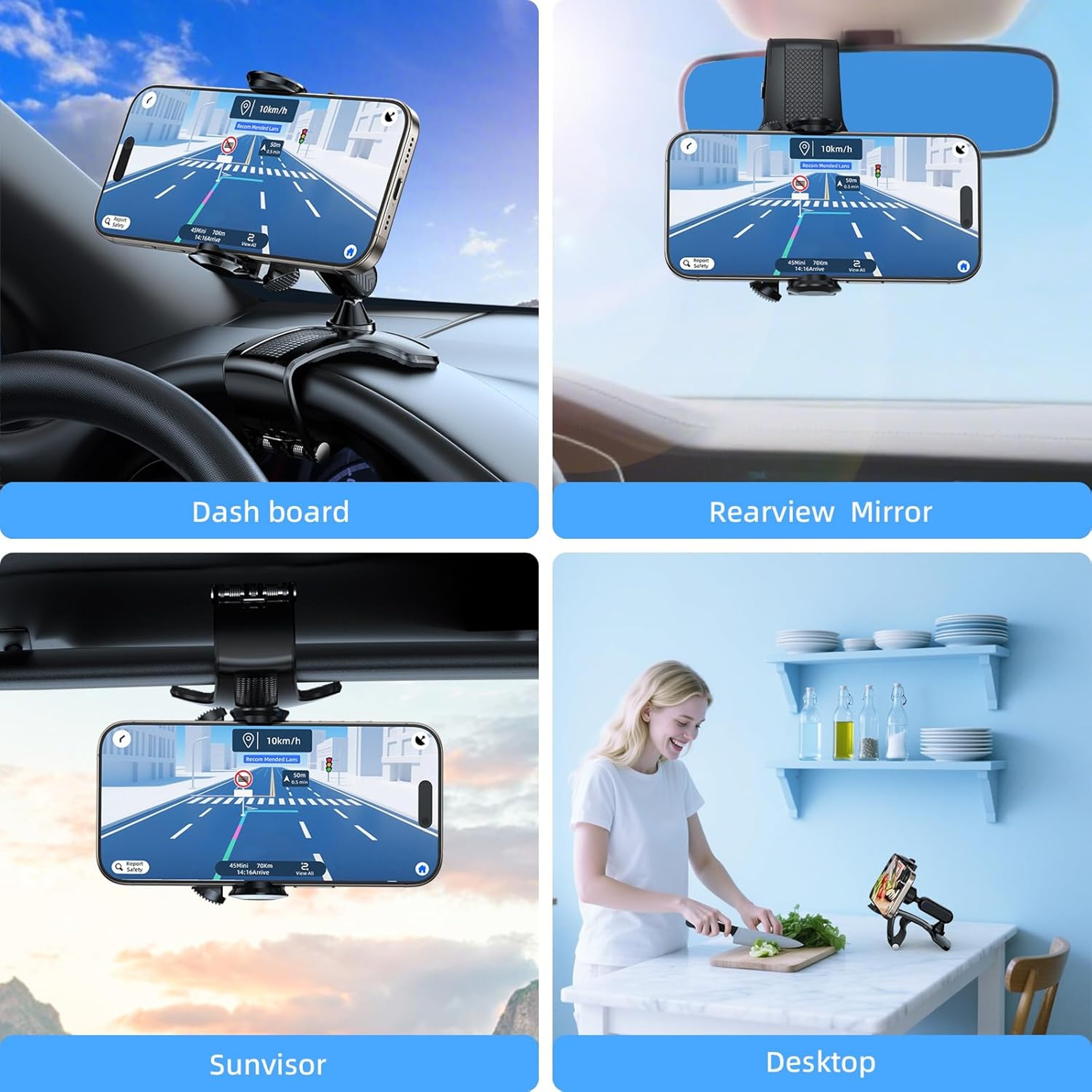 Clip Mount Stand for Car, Dashboard Cell Phone Holder, Convenient and Secure – view 6