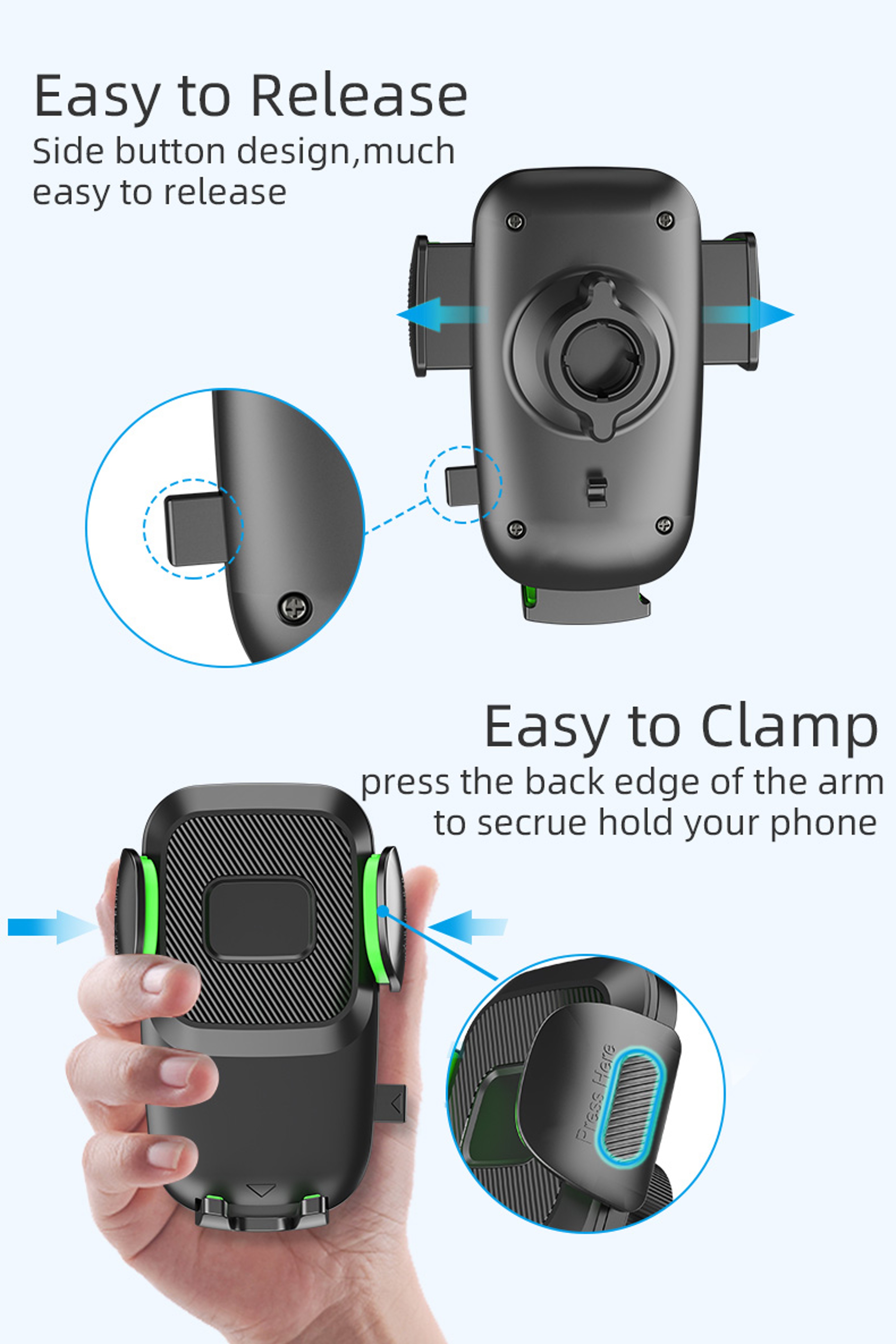 Suction Cup Phone Mount For Car Windshield Dashboard Cell Phone Holder For Trucks 3