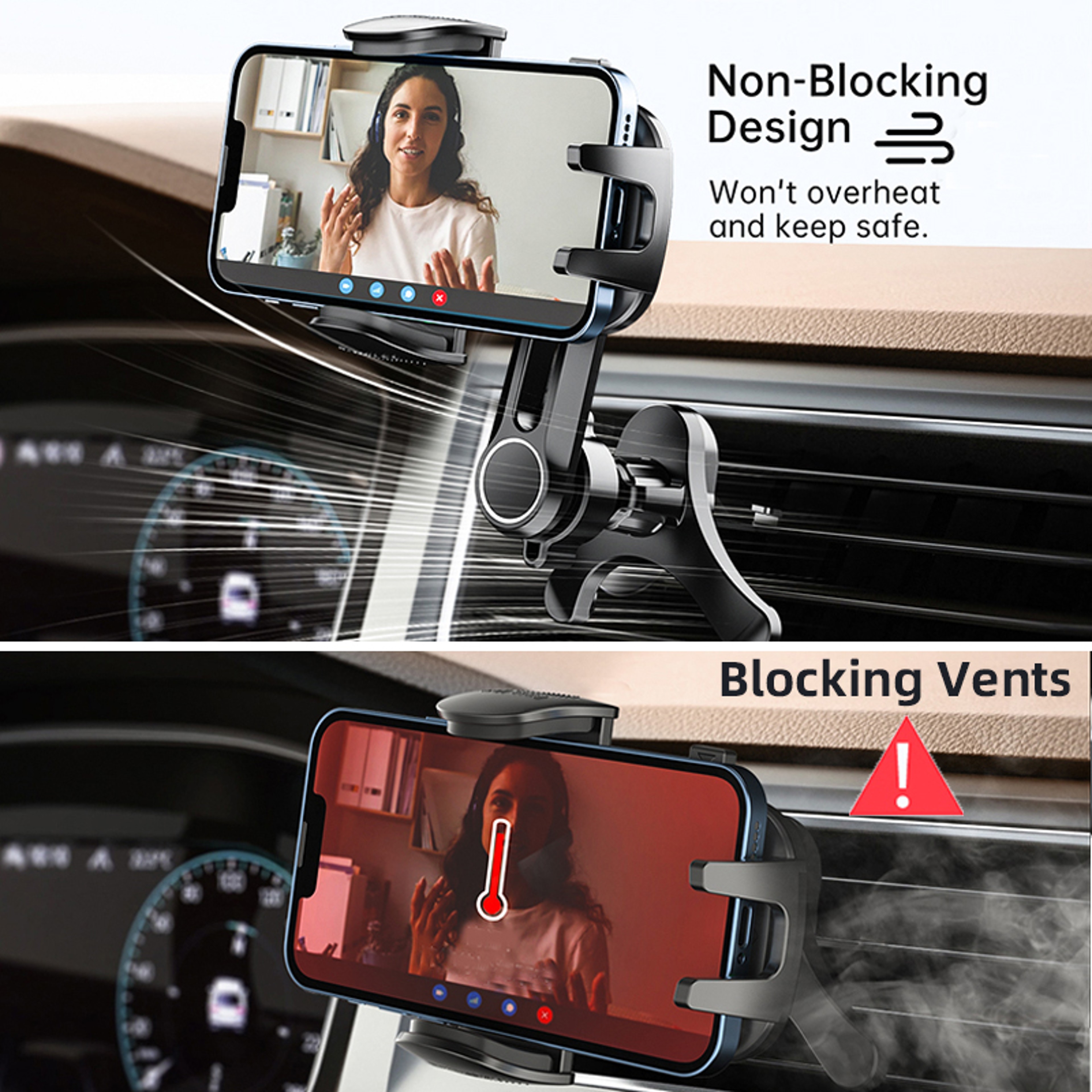 Never Blocking Vent Car Vent Phone Mount Universal Extension Clip Air Phone Holder Enjoy Comfort Of 4