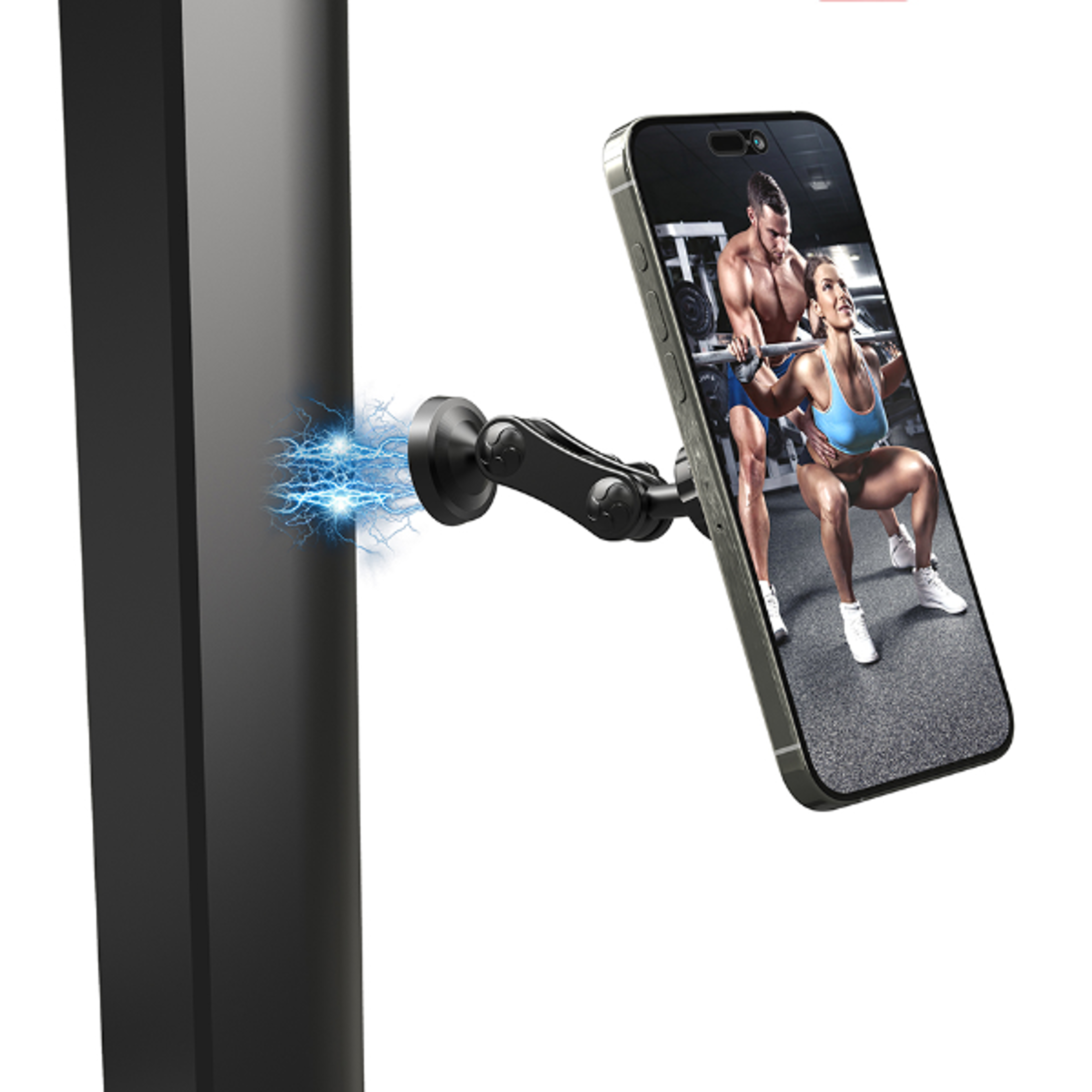 Magnetic Phone Holder Mount with 360 Adjustable Dual Ballhead Magic Arm Magnet Base for Any Ferrou