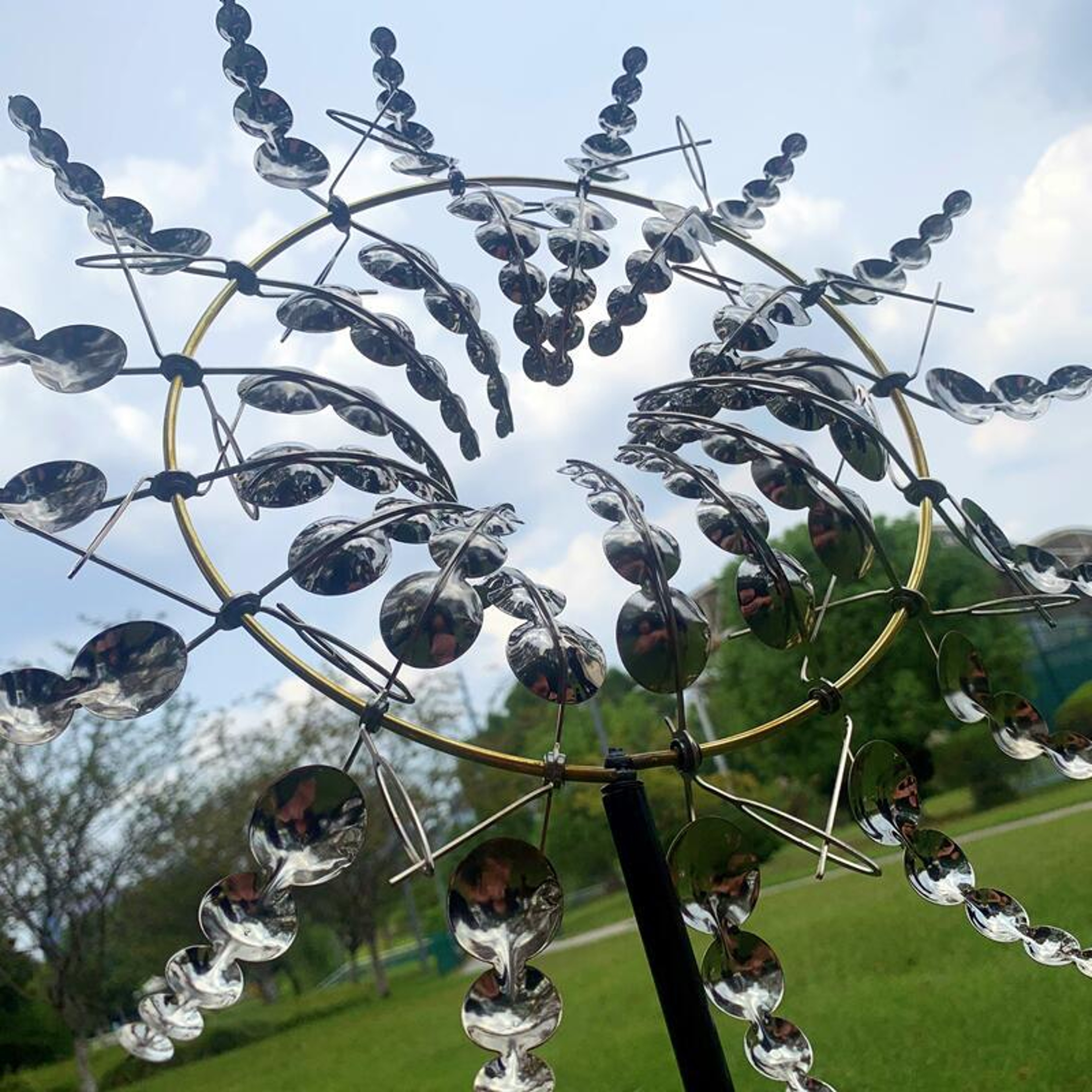 Wind Powered Kinetic Sculpture Unique And Magical Metal Windmill Yard And Garden Decor Toys 4
