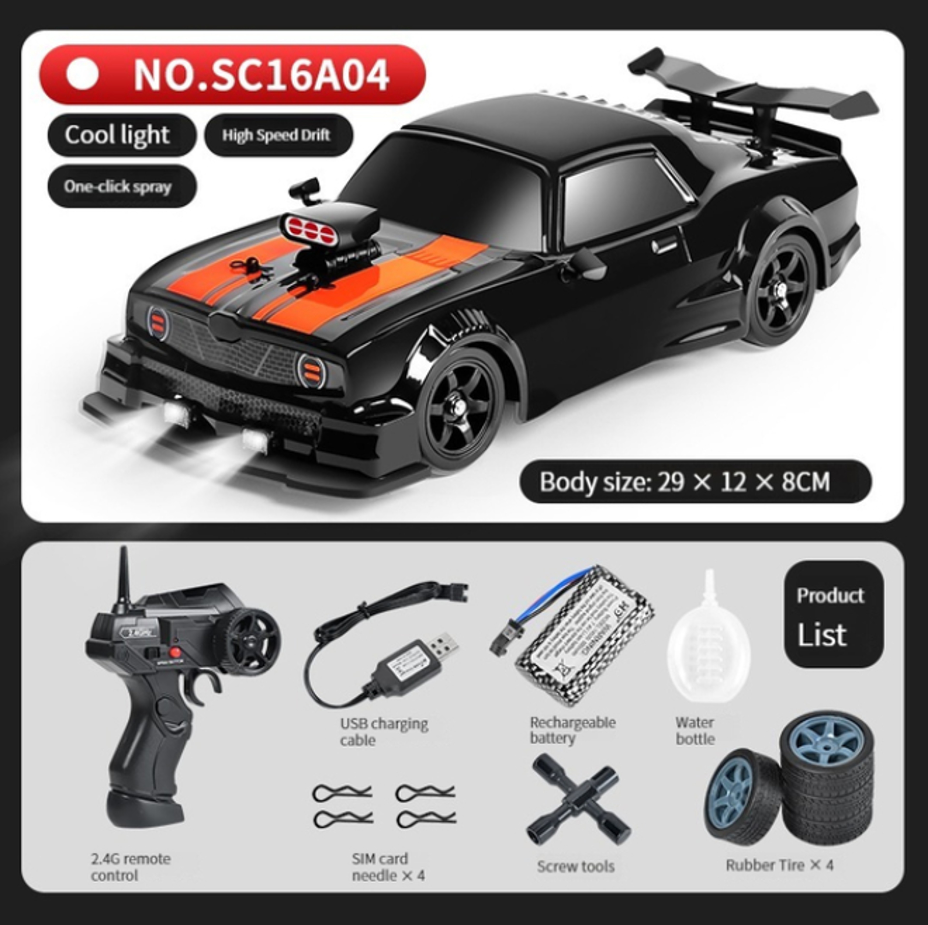 Mustang GTR Drift Car, High Speed Racing RC Cars, Electric WD Remote Control Toys for Children – view 12