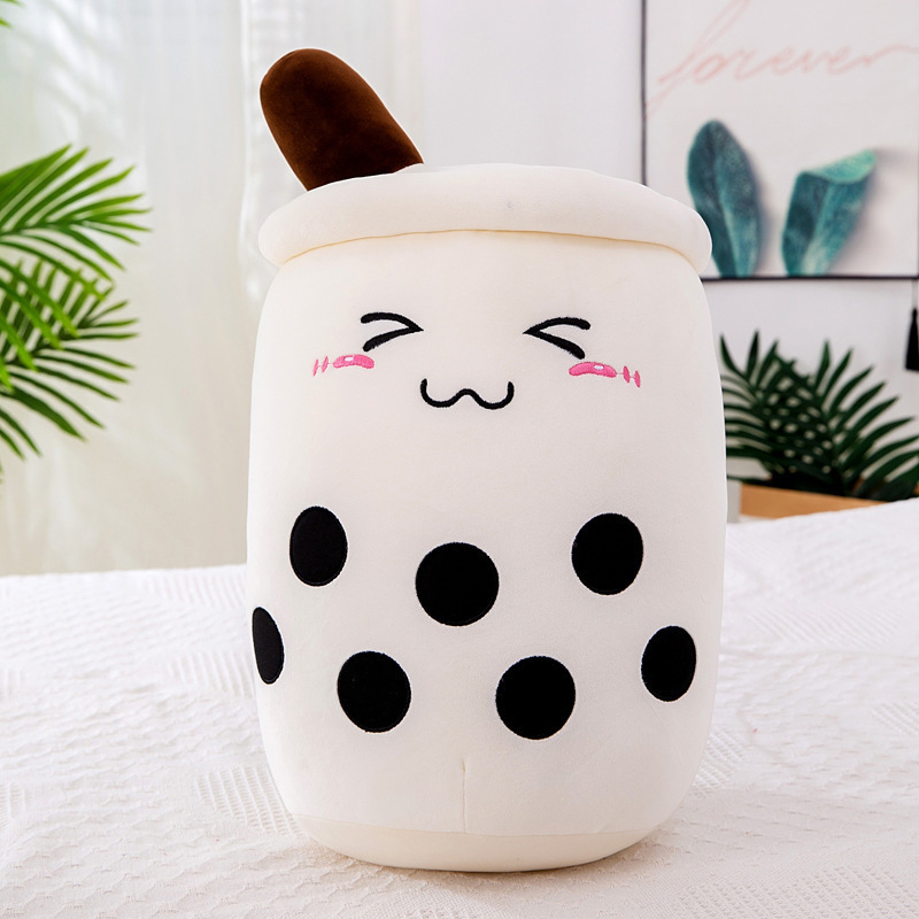 Kawaii Plush Toys Soft Boba Plush Bubble Tea Pillow For Babies 7