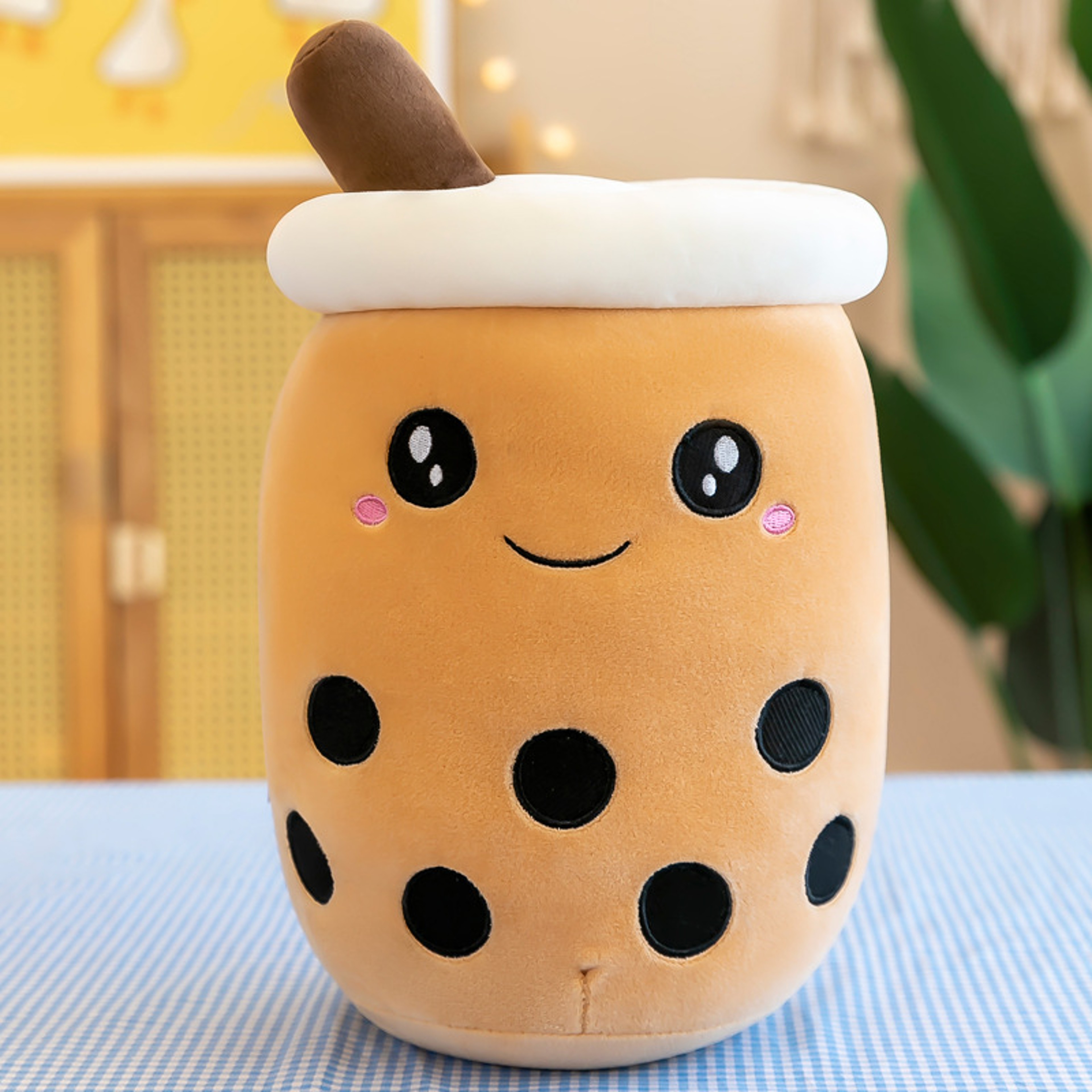 Kawaii Plush Toys Soft Boba Plush Bubble Tea Pillow For Babies 12