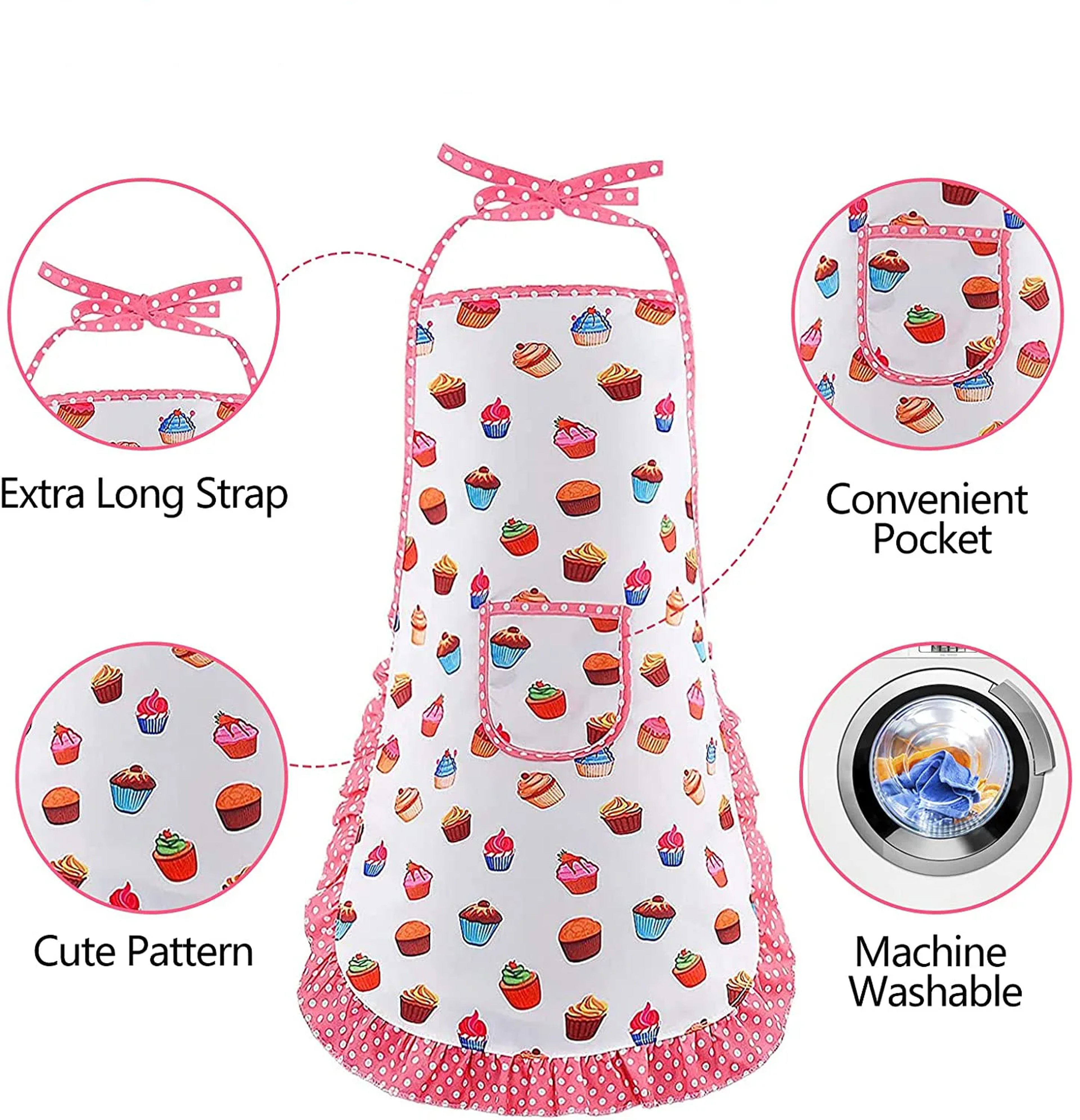 Kids Apron for Little Girls, Pink Chef Baking Set, Kitchen Cooking Play House Tools for Pretend Play Simulation – view 3