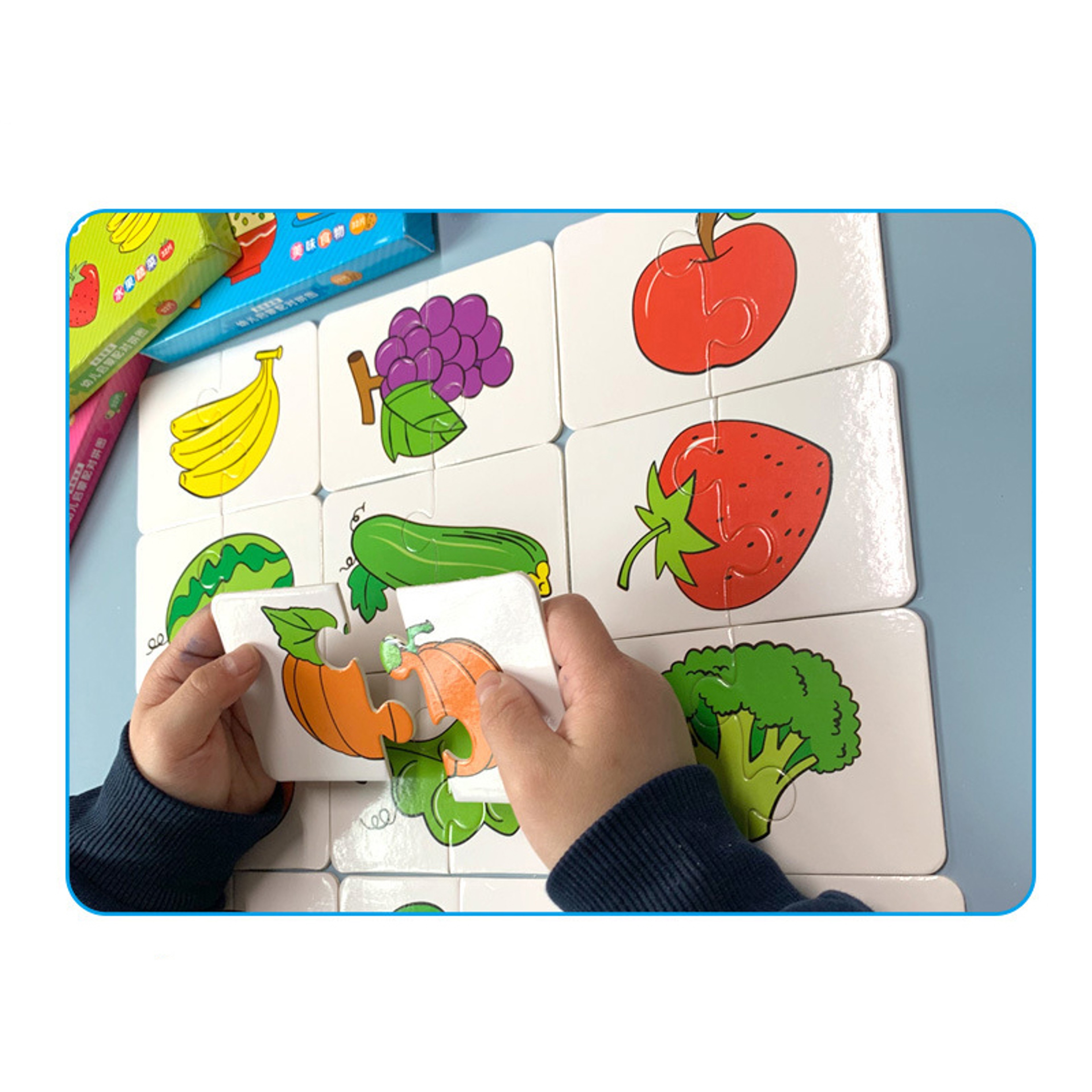 Educational Puzzle Toy For Kids Matching Card Game Baby Cognitive Fruit Animal Learning Montessori  4