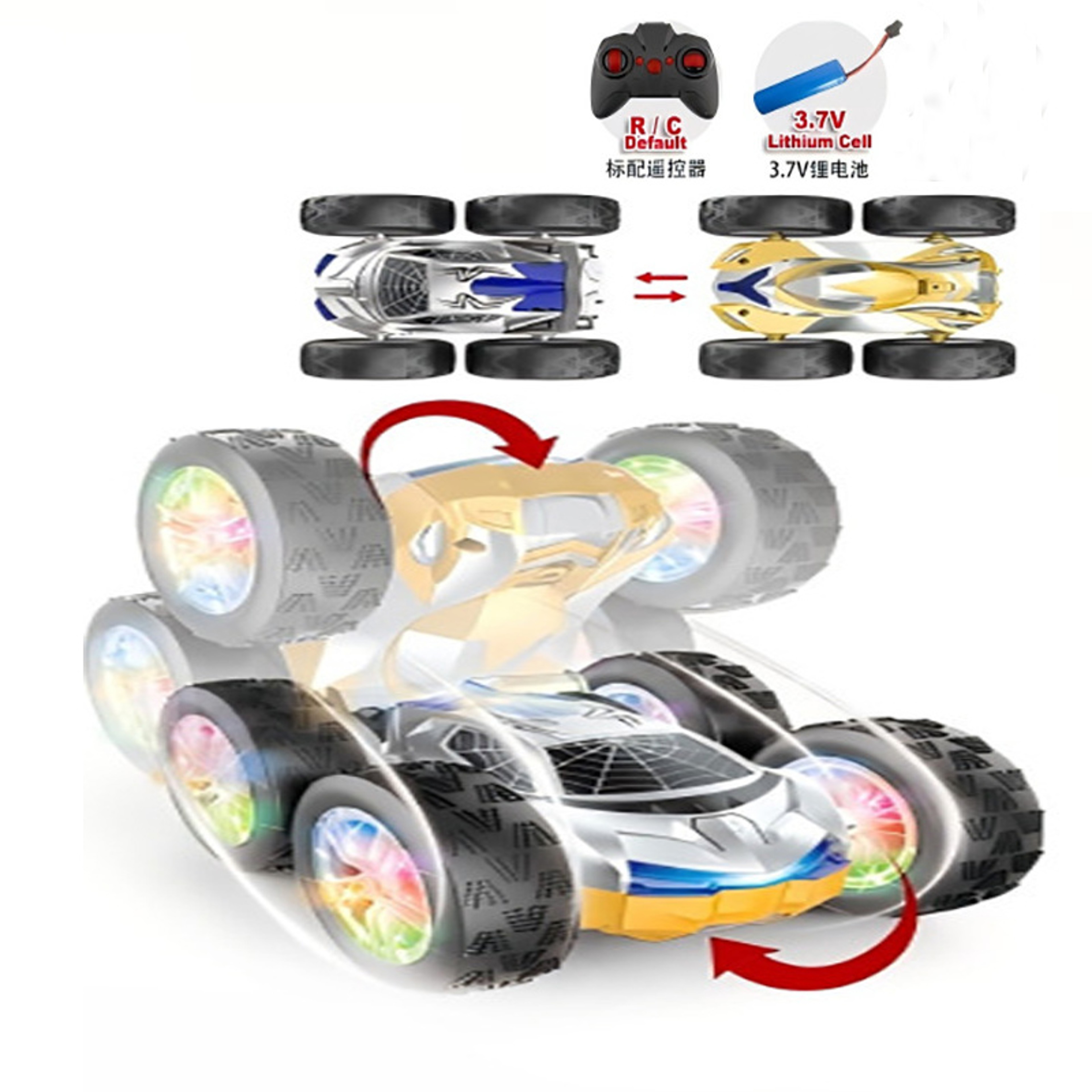 Four Wheel Drive RC Spider Trick HighSpeed Spinning Toy Car Anti Fall DoubleSided Lights For Kids 6