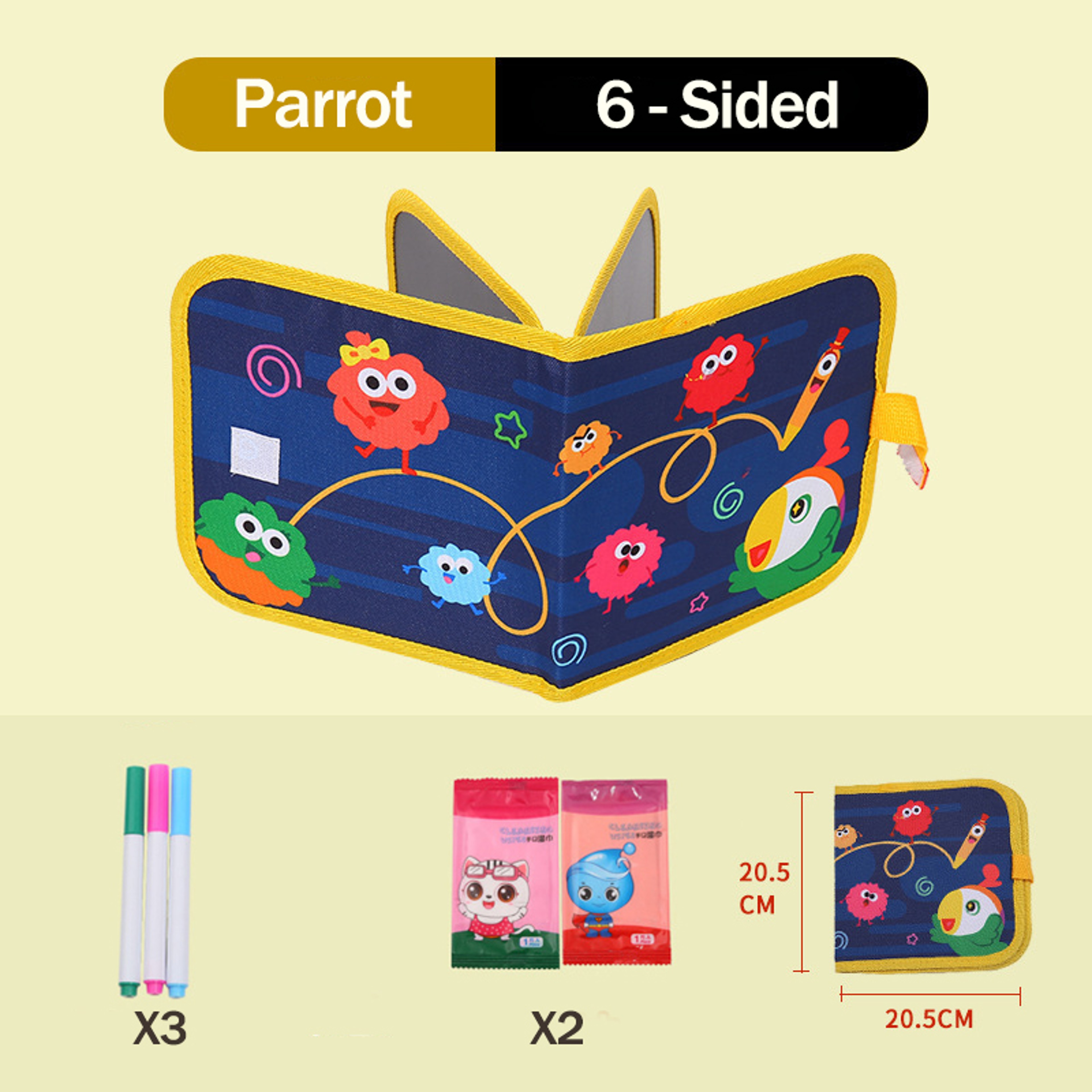 Portable Kids Cartoon Drawing Board Magic Blackboard Coloring Pen Reusable Paint Book Set For Early 12