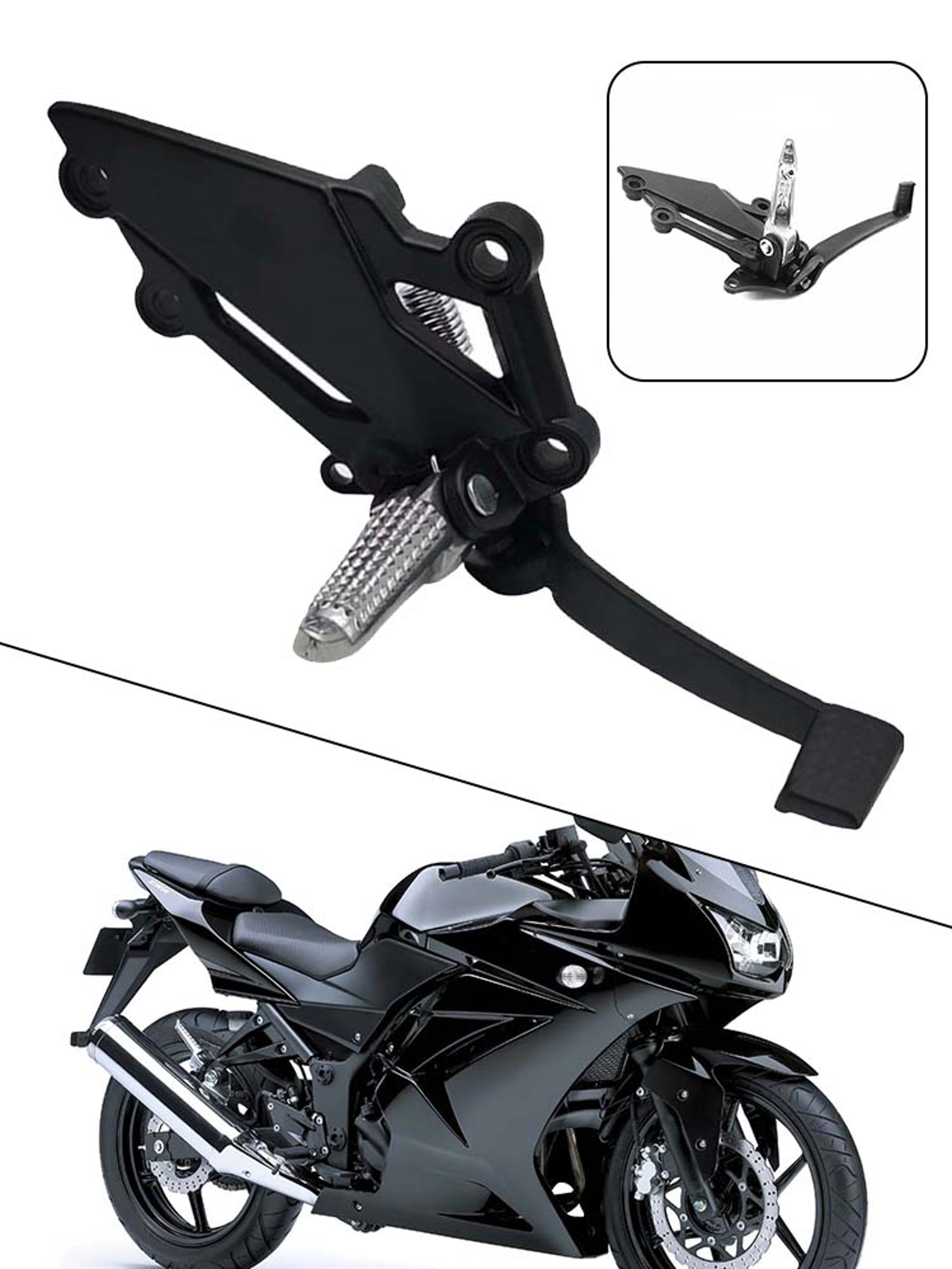Motorcycle Foot Peg Bracket Brake Pedal Lever Assembly For EX Models 3