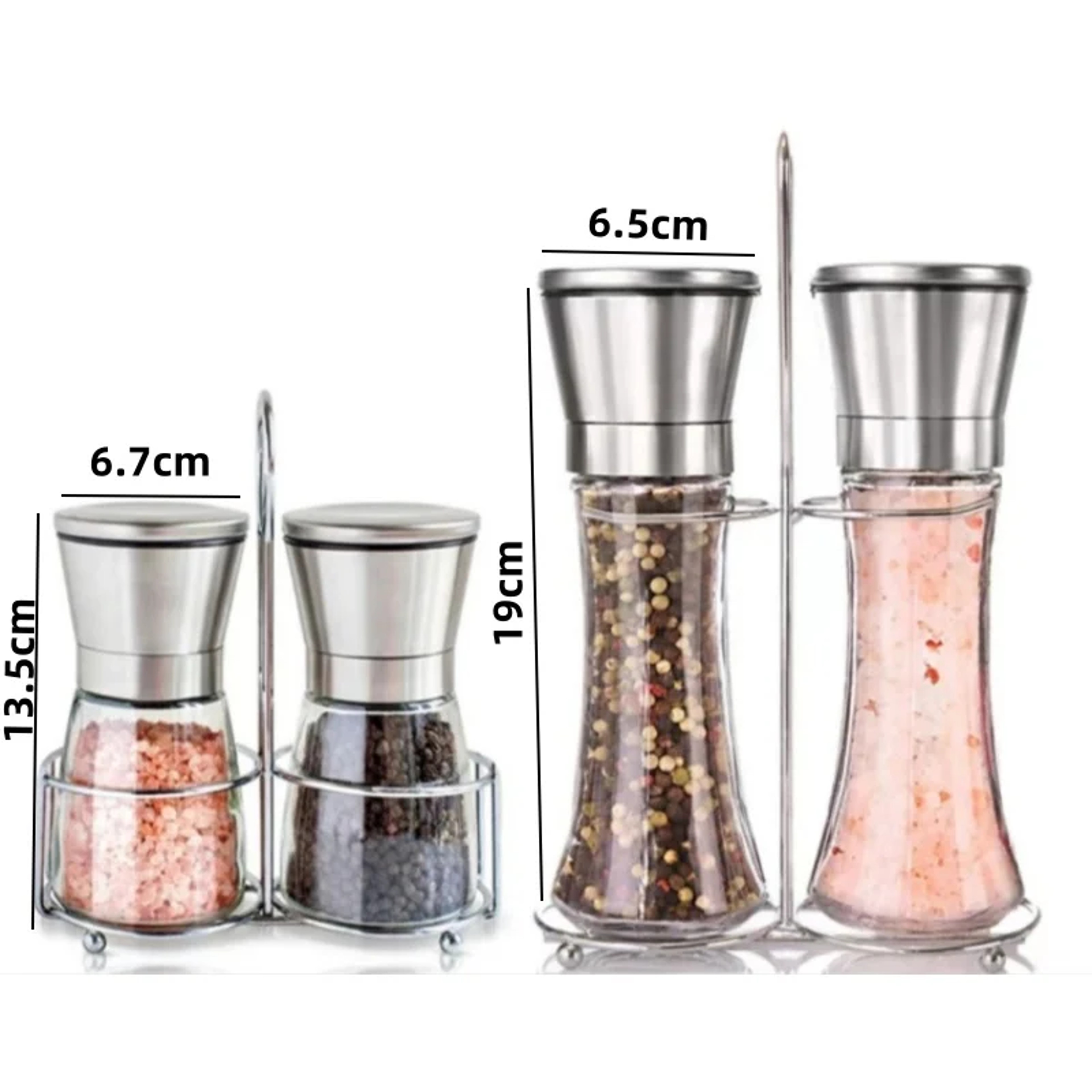 Stainless Steel Glass Pepper Grinder Salt And Pepper Mill Manual Spice Grinder For Kitchen Gadgets 3