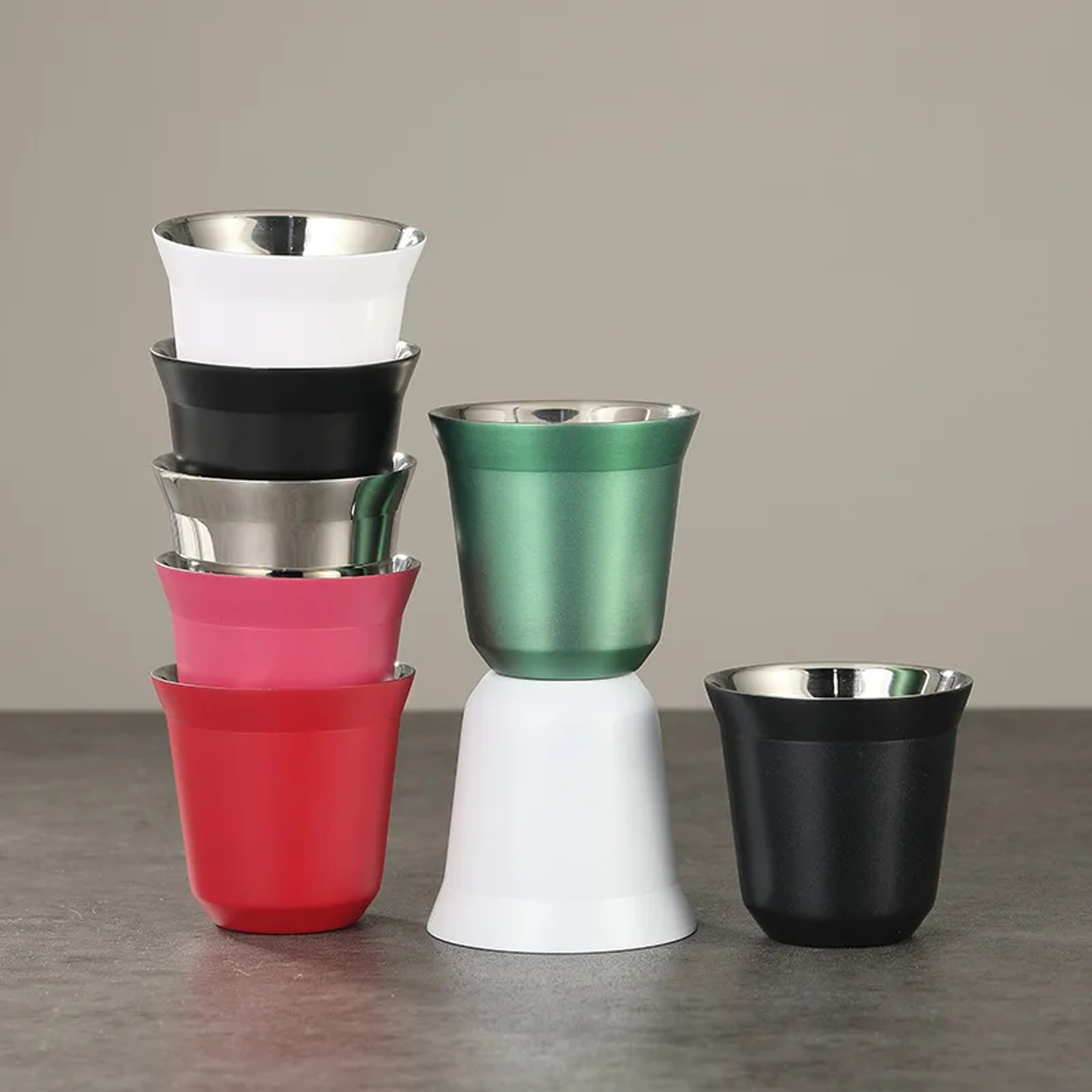 High Quality Stainless Steel Double Wall JUSTINLAU Mini Coffee Cups Portable Heatinsulating Drink C 0